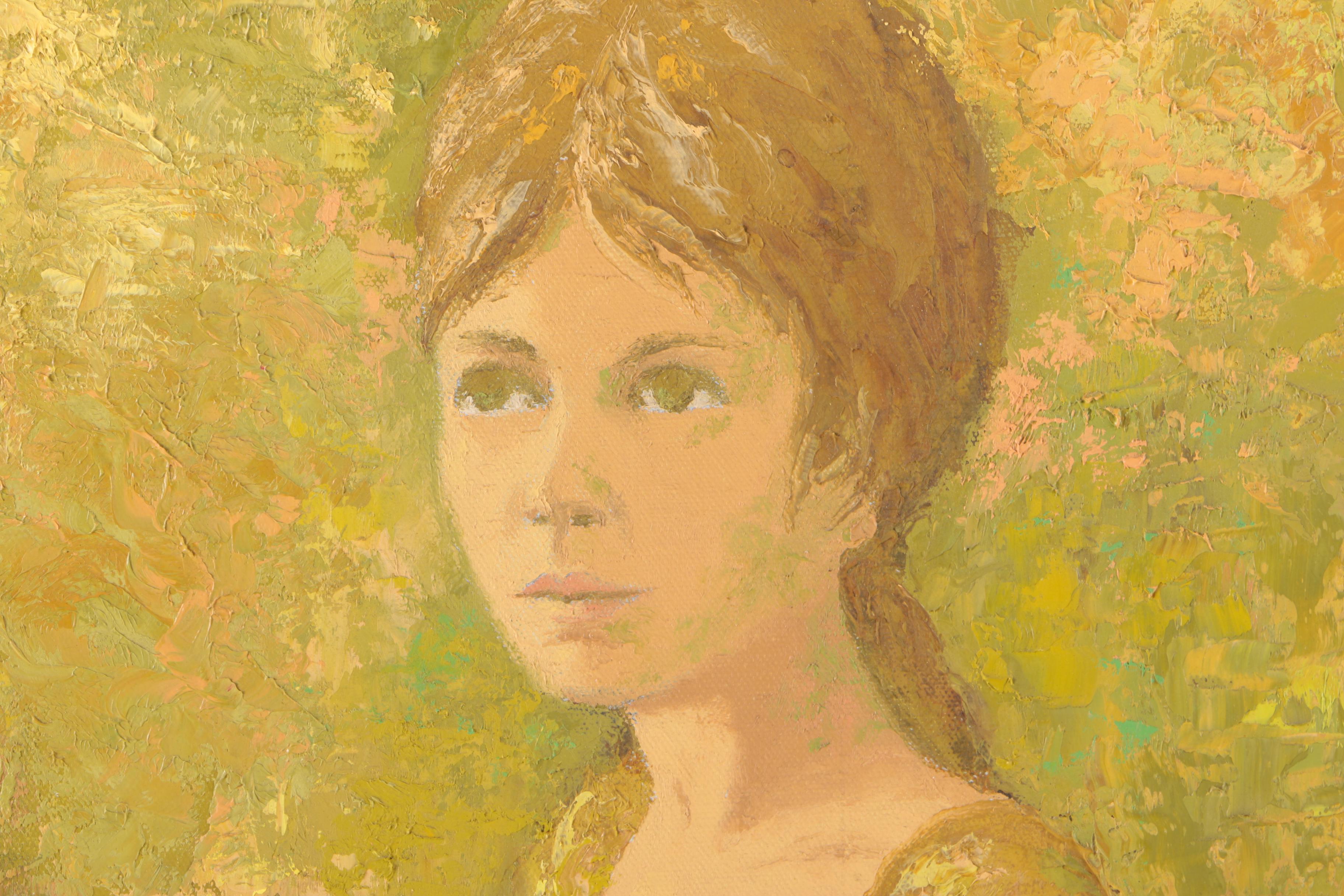 Signed Modernist Oil Painting Of Woman by Peter Schofield