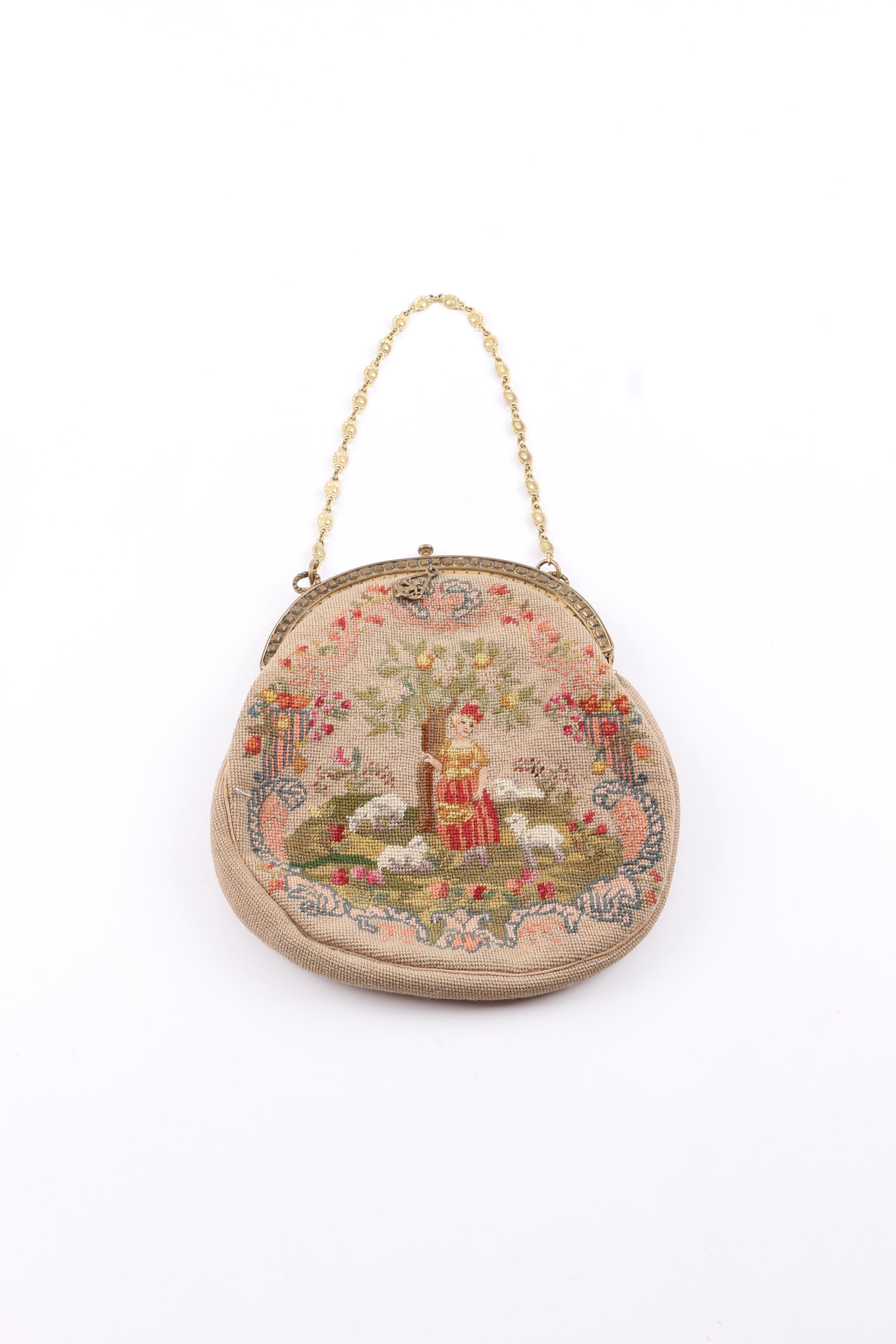 Vintage Needlepoint, Embossed and Leather Handbags