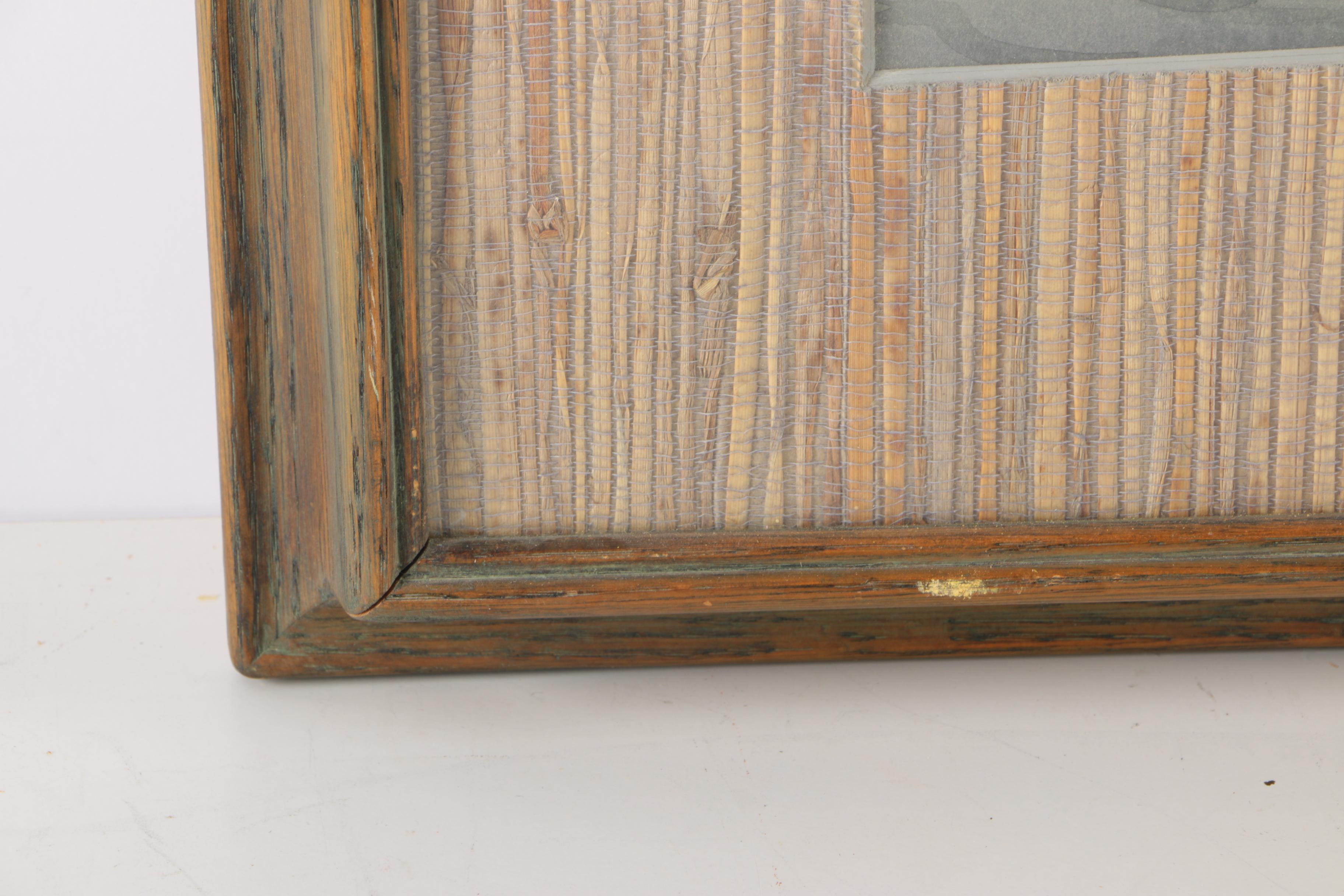 Framed Sporting Watercolor of Ducks by Riab