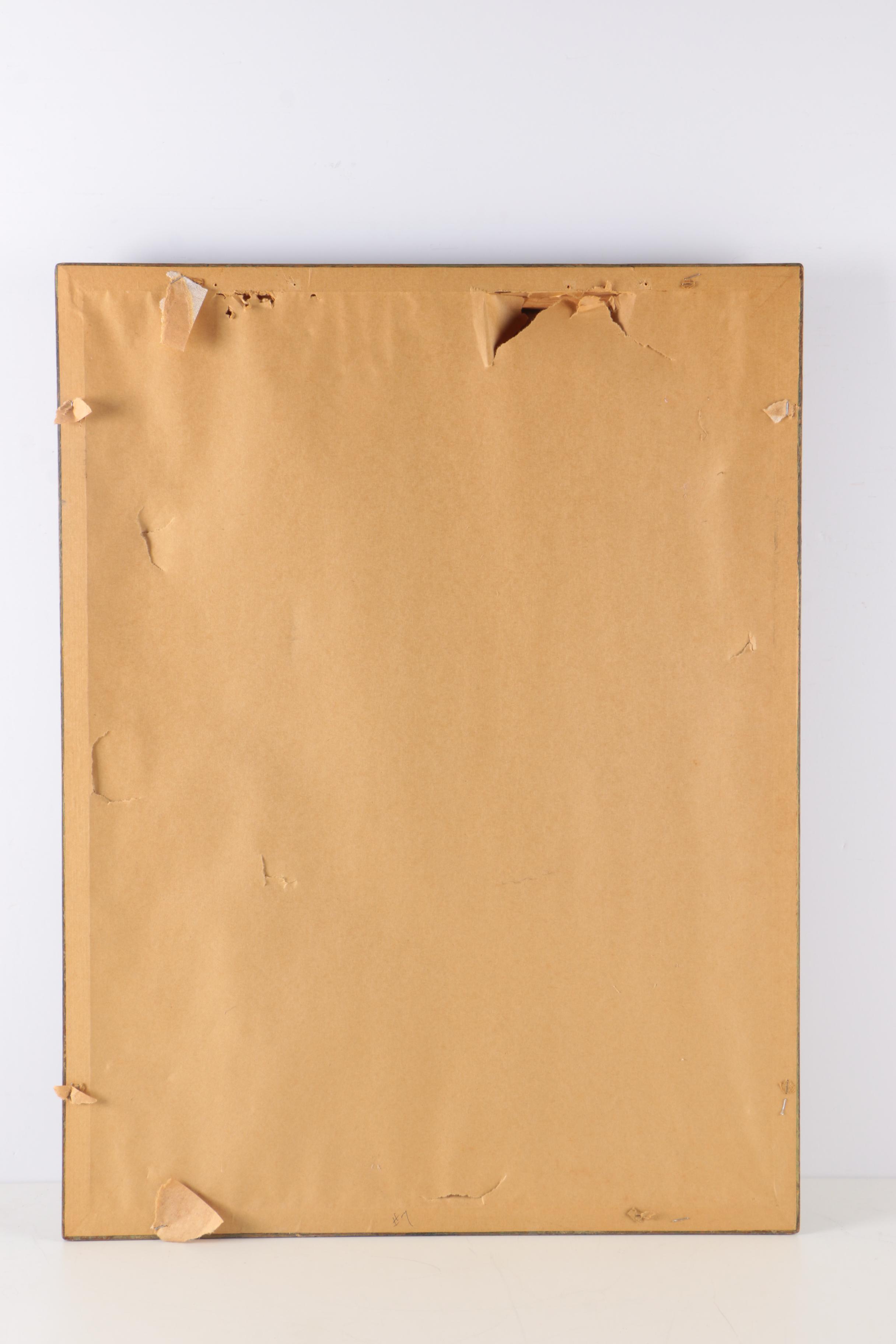 Framed Sporting Watercolor of Ducks by Riab