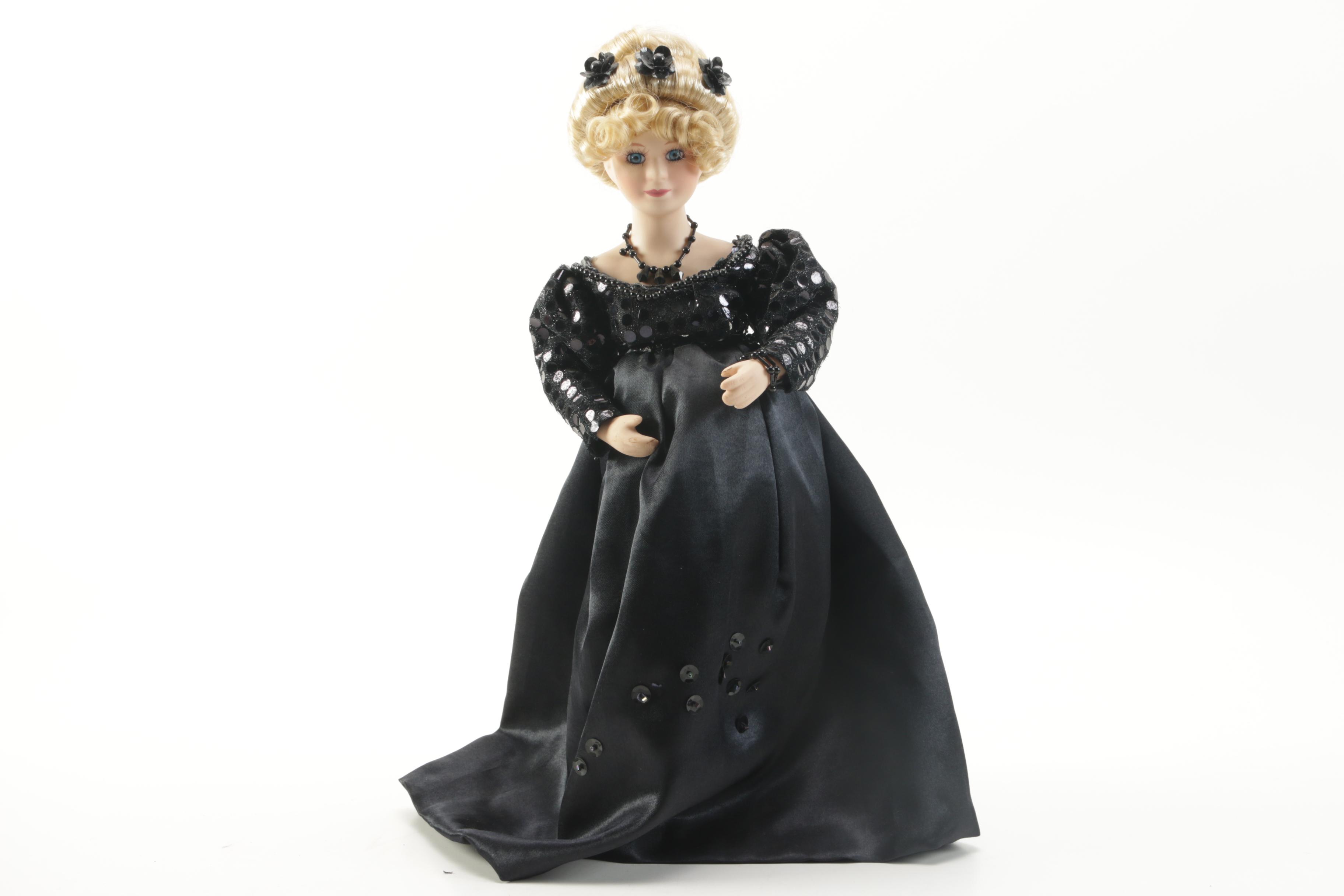 Porcelain Victorian-Style Mother and Baby Dolls