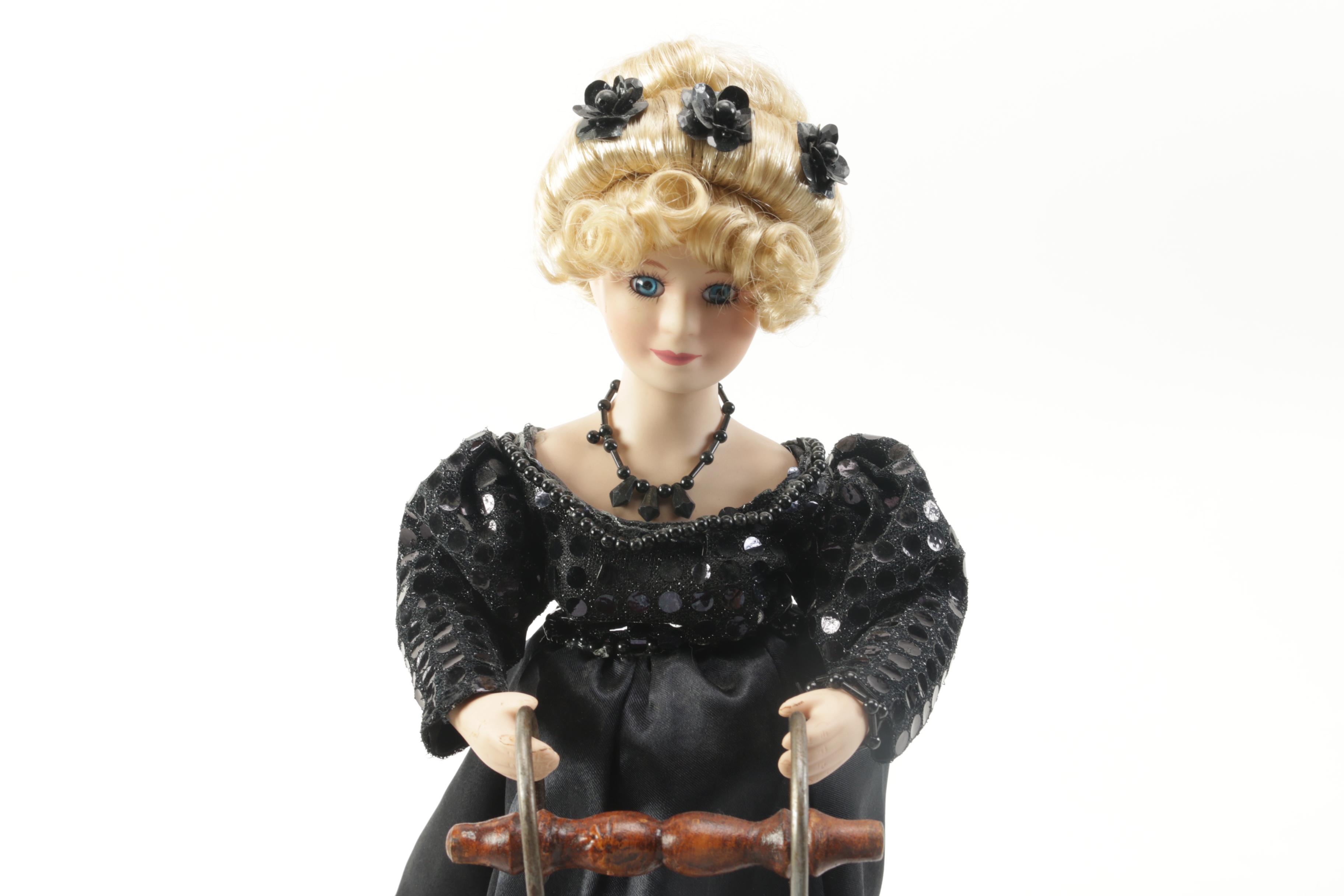 Porcelain Victorian-Style Mother and Baby Dolls