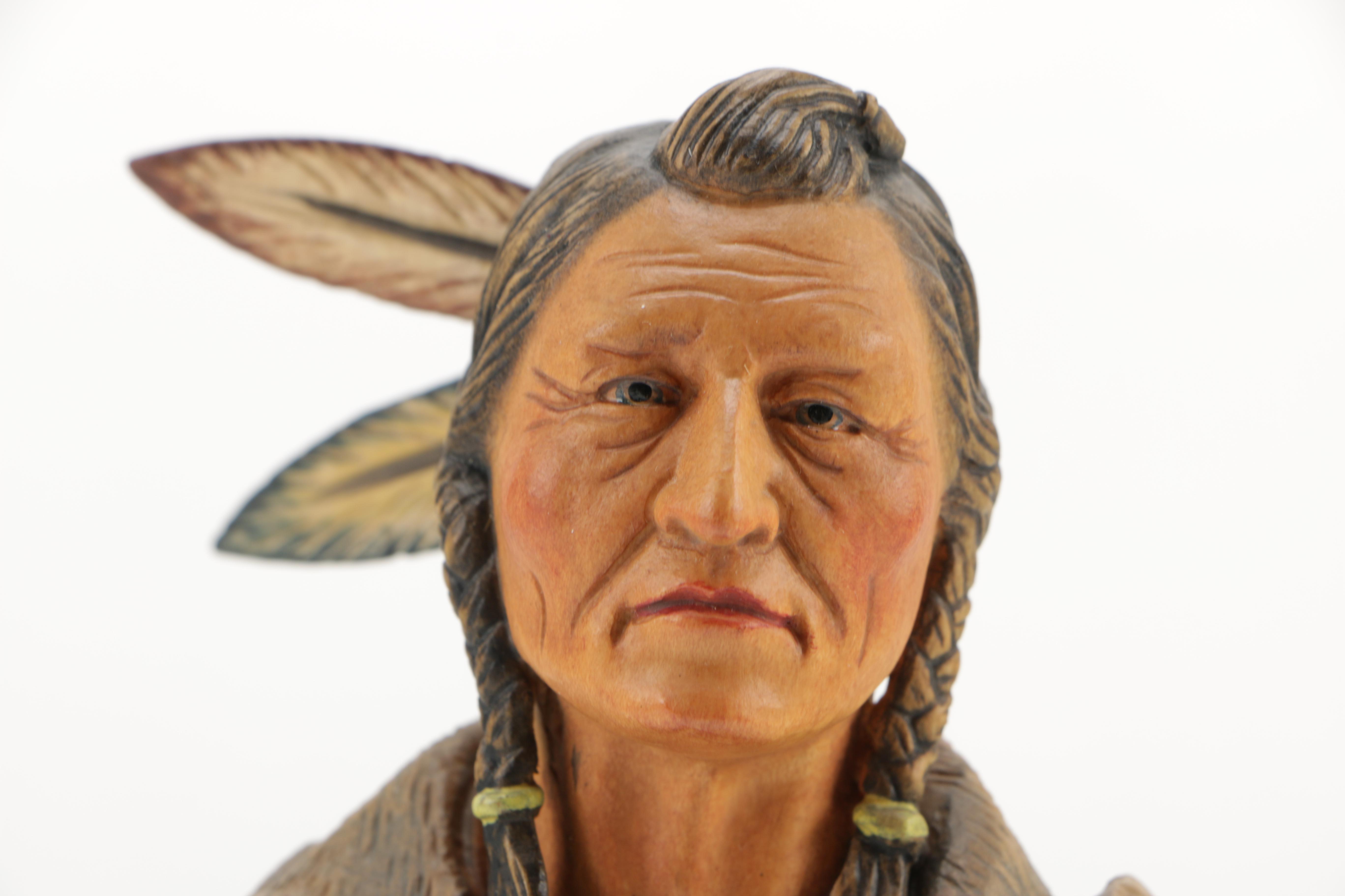 Edward Rohn Limited Edition Carving "Kiowa Brave"
