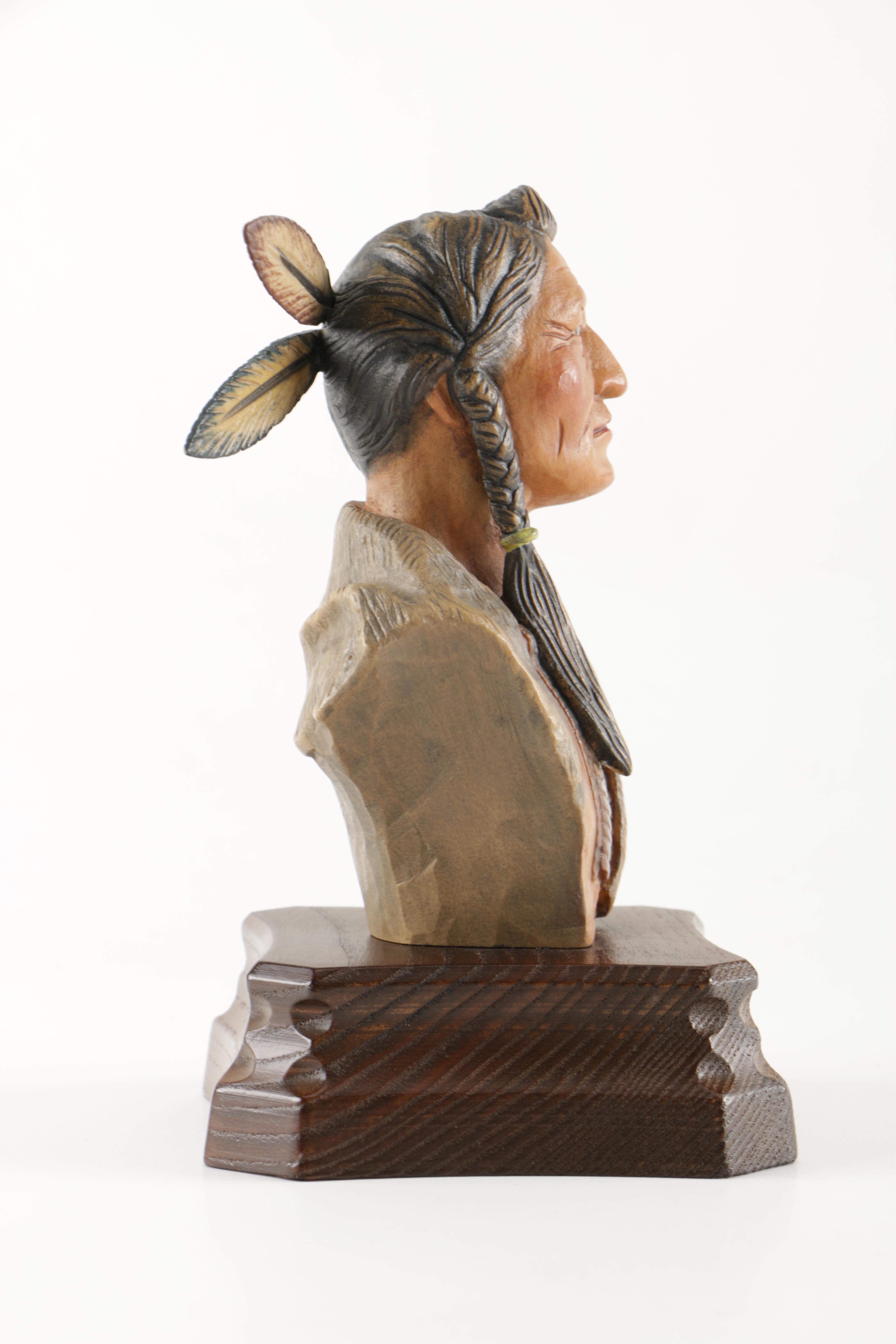 Edward Rohn Limited Edition Carving "Kiowa Brave"
