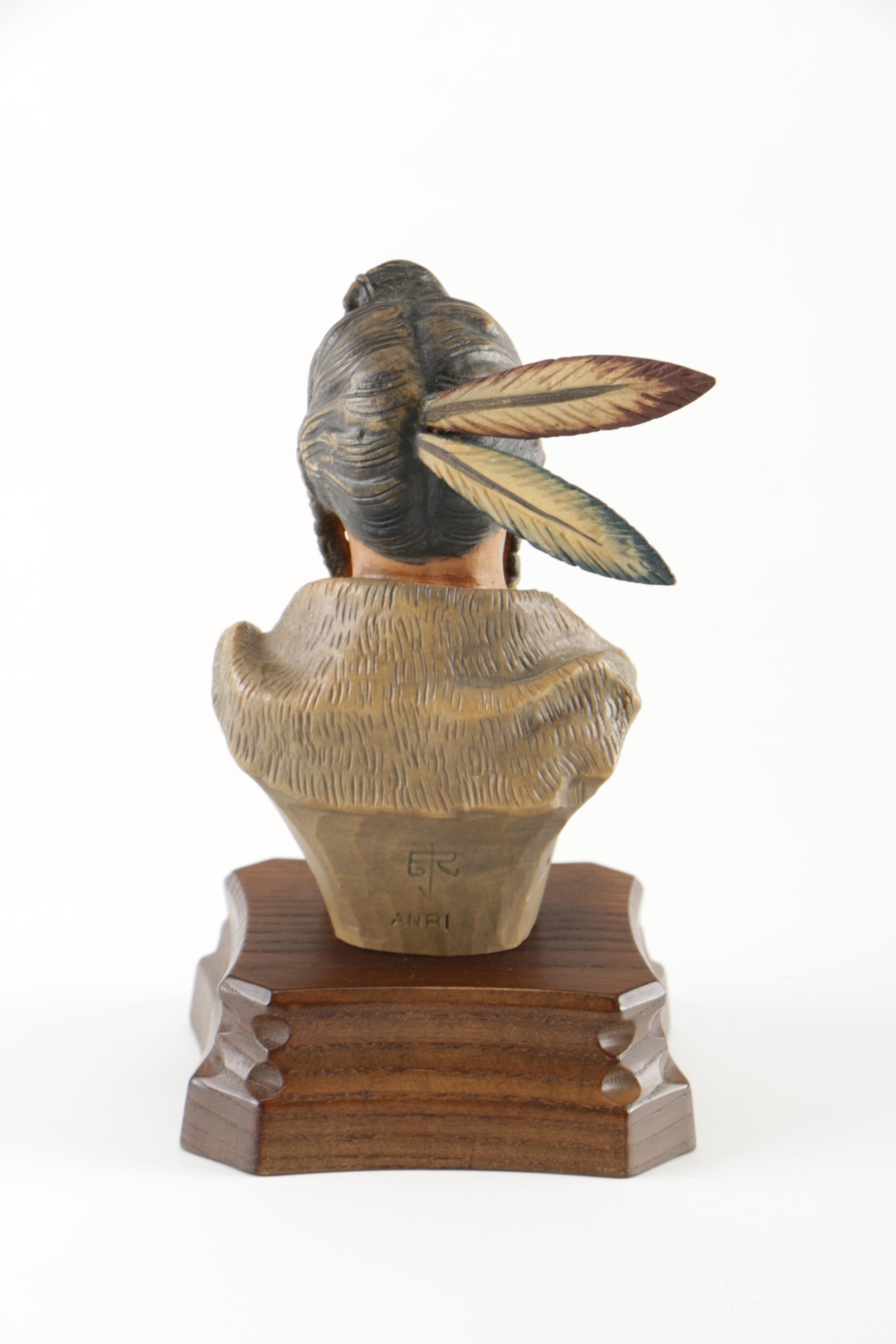 Edward Rohn Limited Edition Carving "Kiowa Brave"