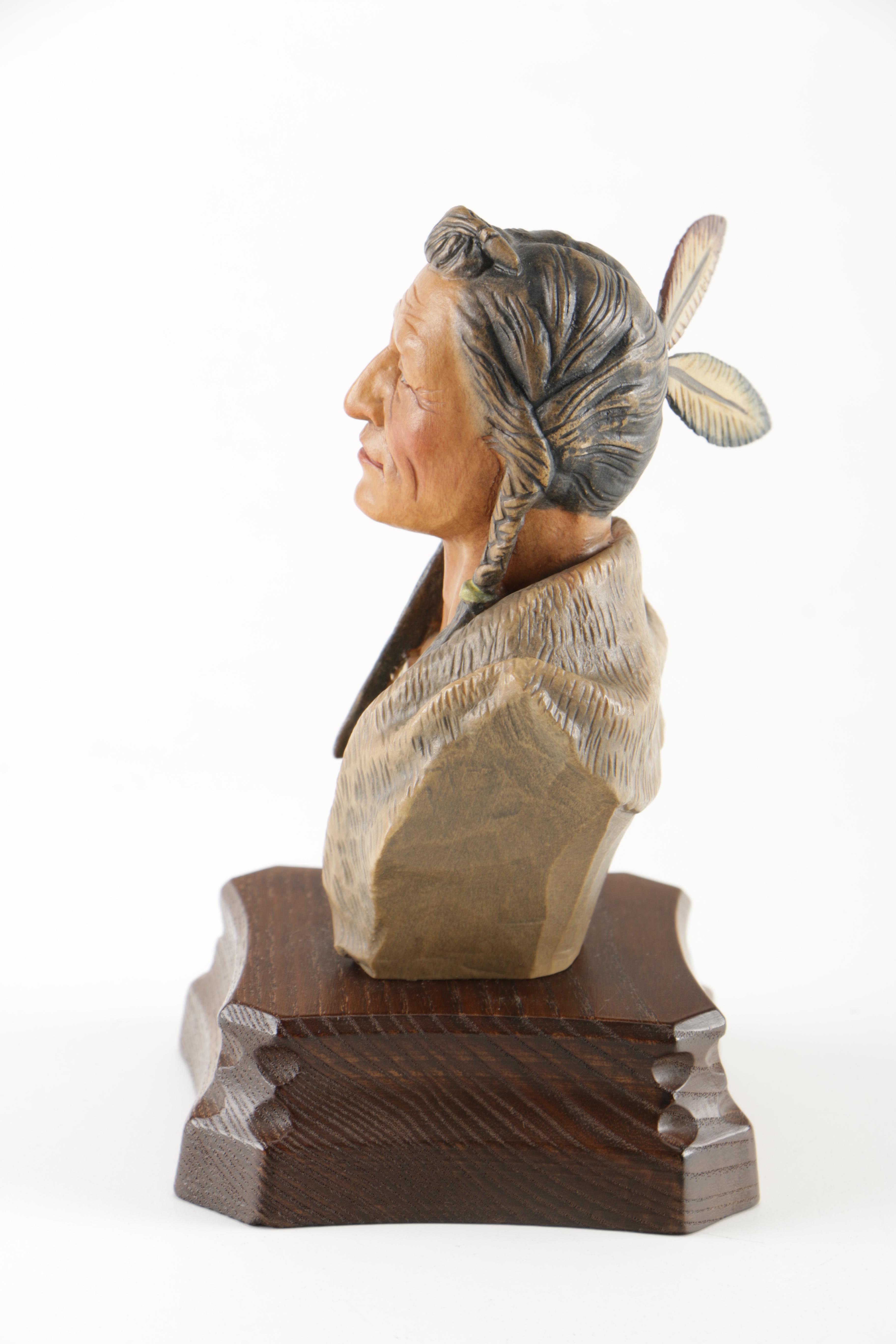Edward Rohn Limited Edition Carving "Kiowa Brave"