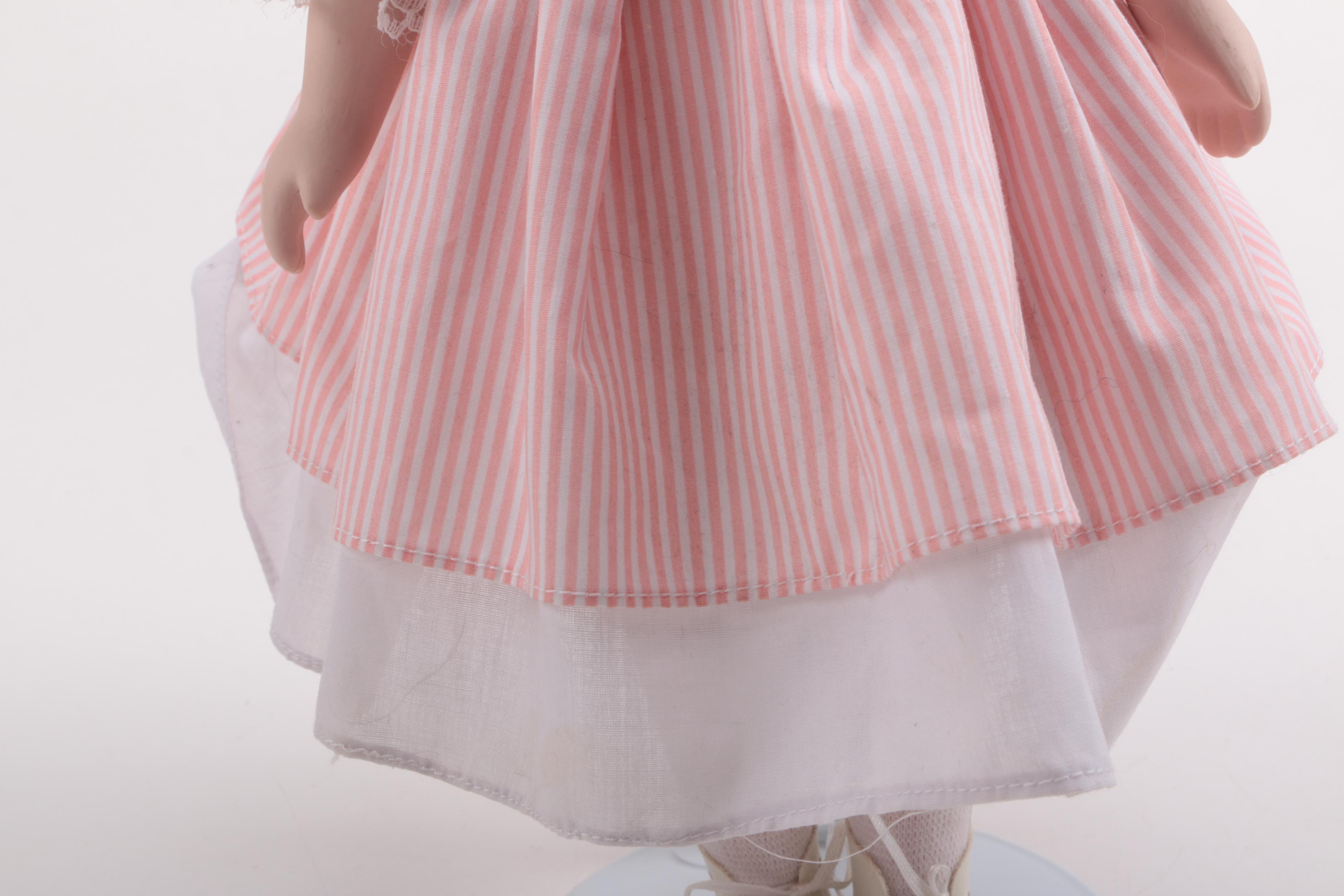 Blue and Pink Dressed Porcelain Dolls