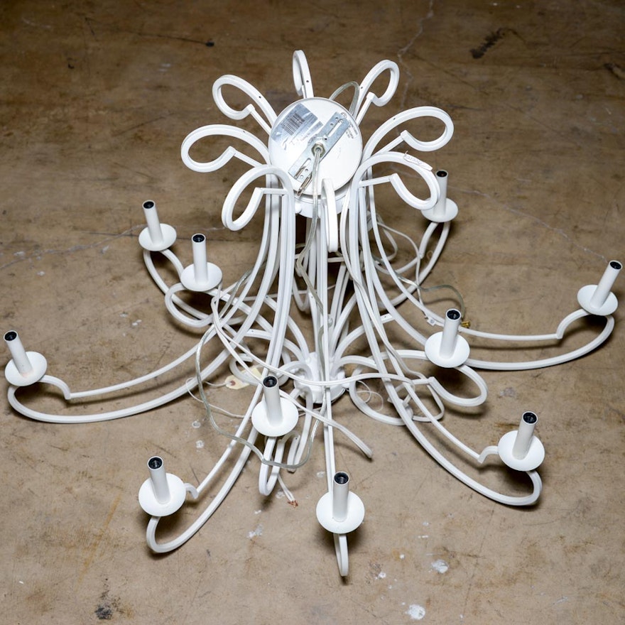 White Metal Chandelier by Chantelle