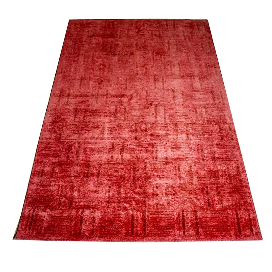 Power Loomed Pakistani Raspberry Wool Area Rug