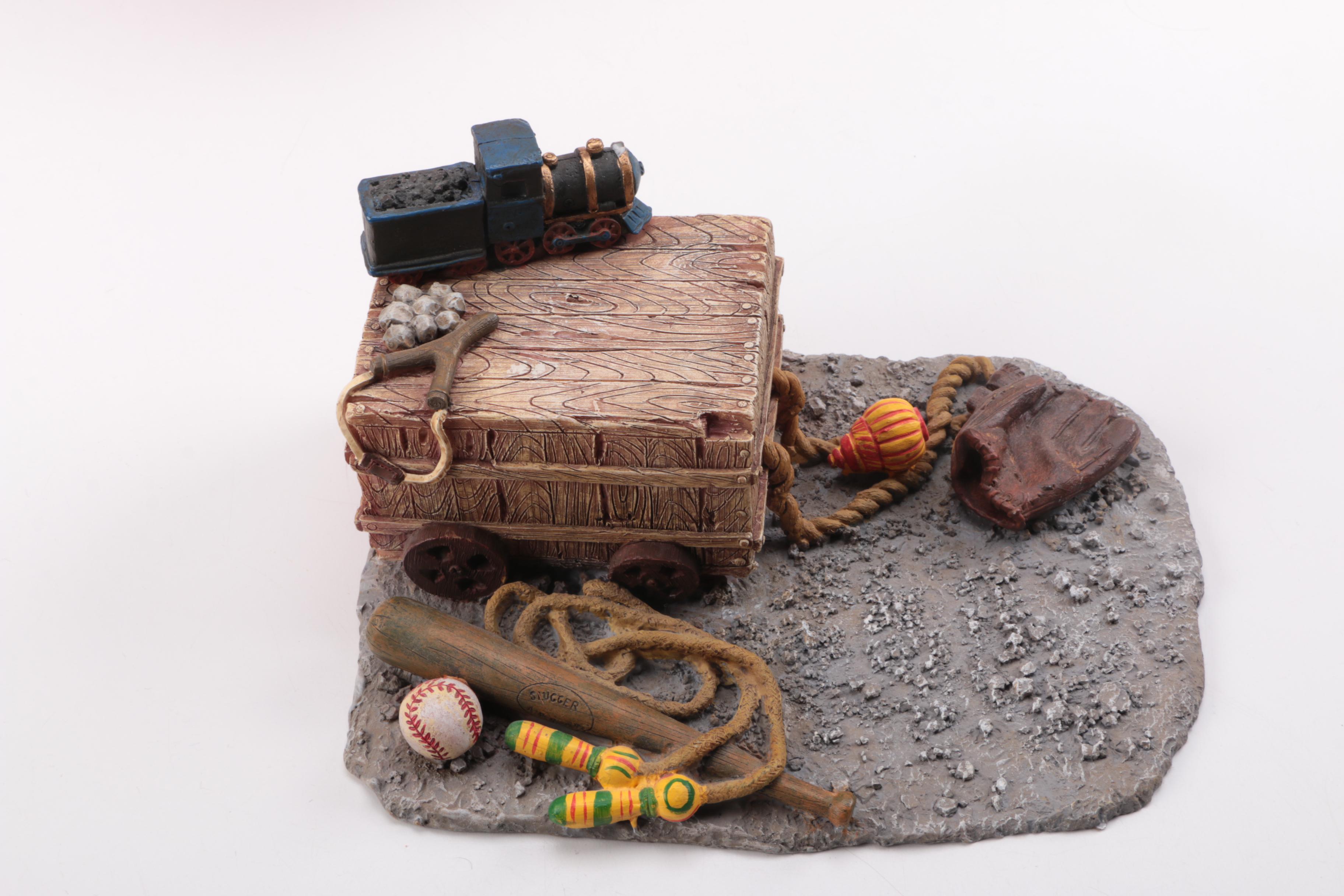 Assortment of Dolls and a Ceramic Toy Figurine