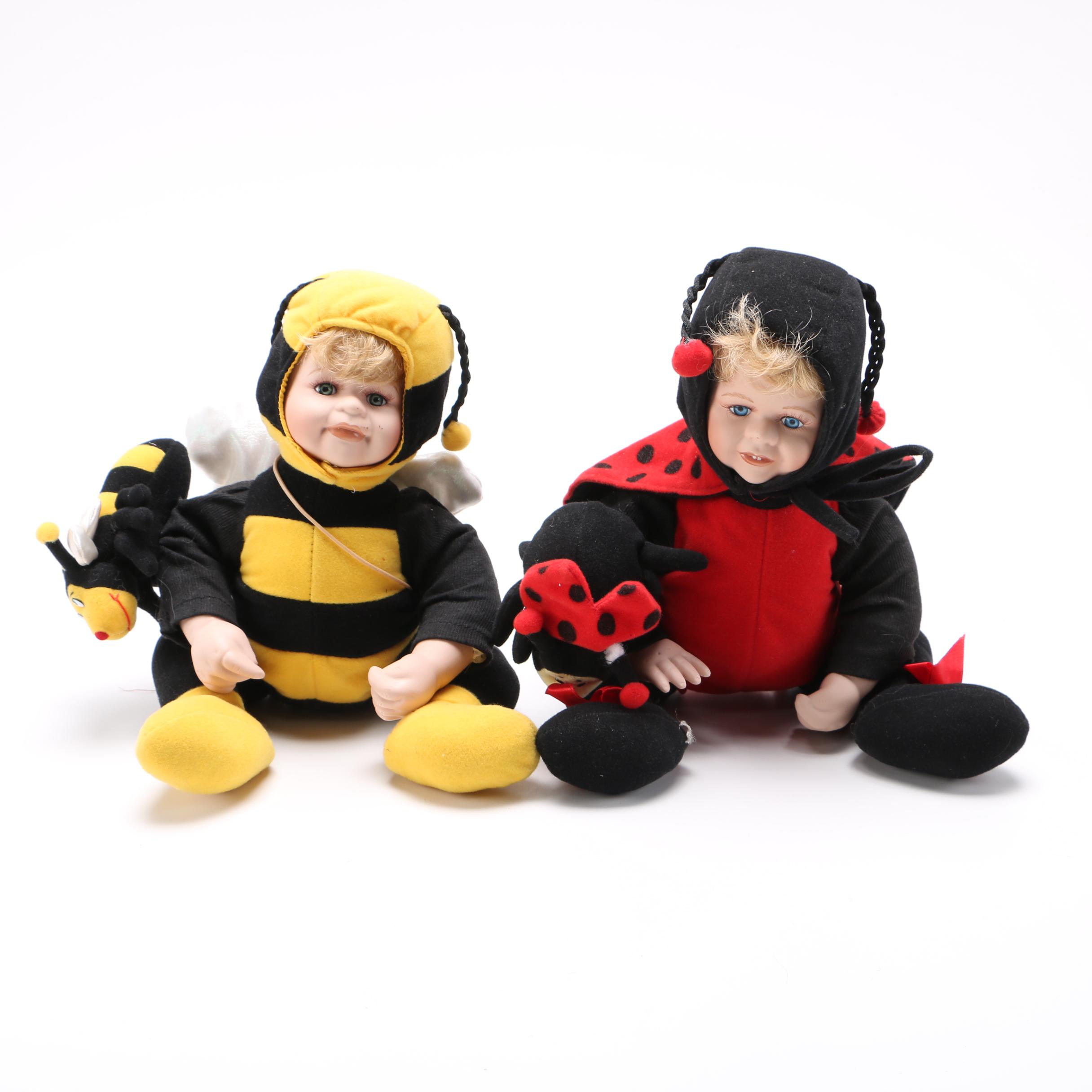 Collectible Dolls in Ladybug and Bumble Bee Costumes