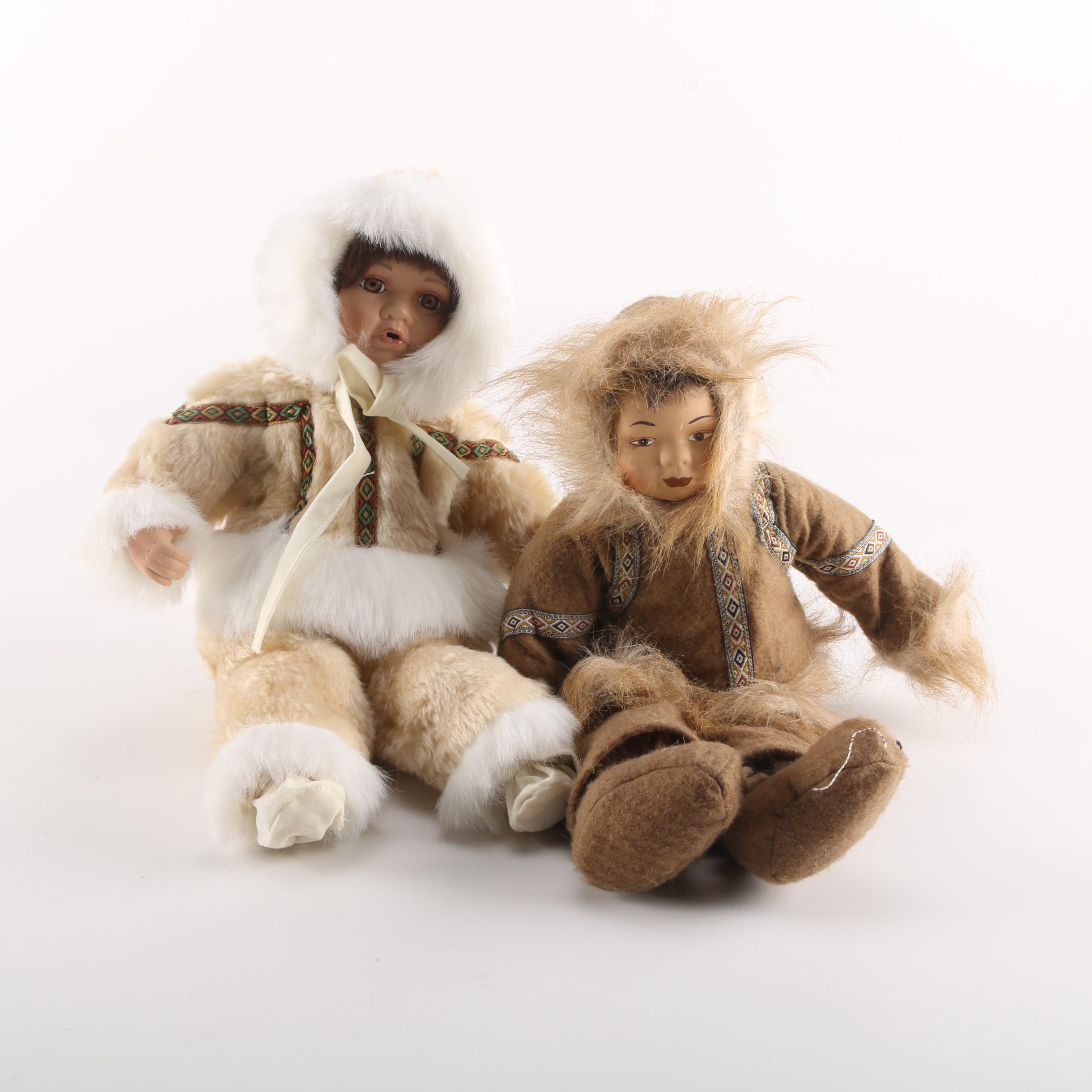 Porcelain Dolls with Inuit Style Attire