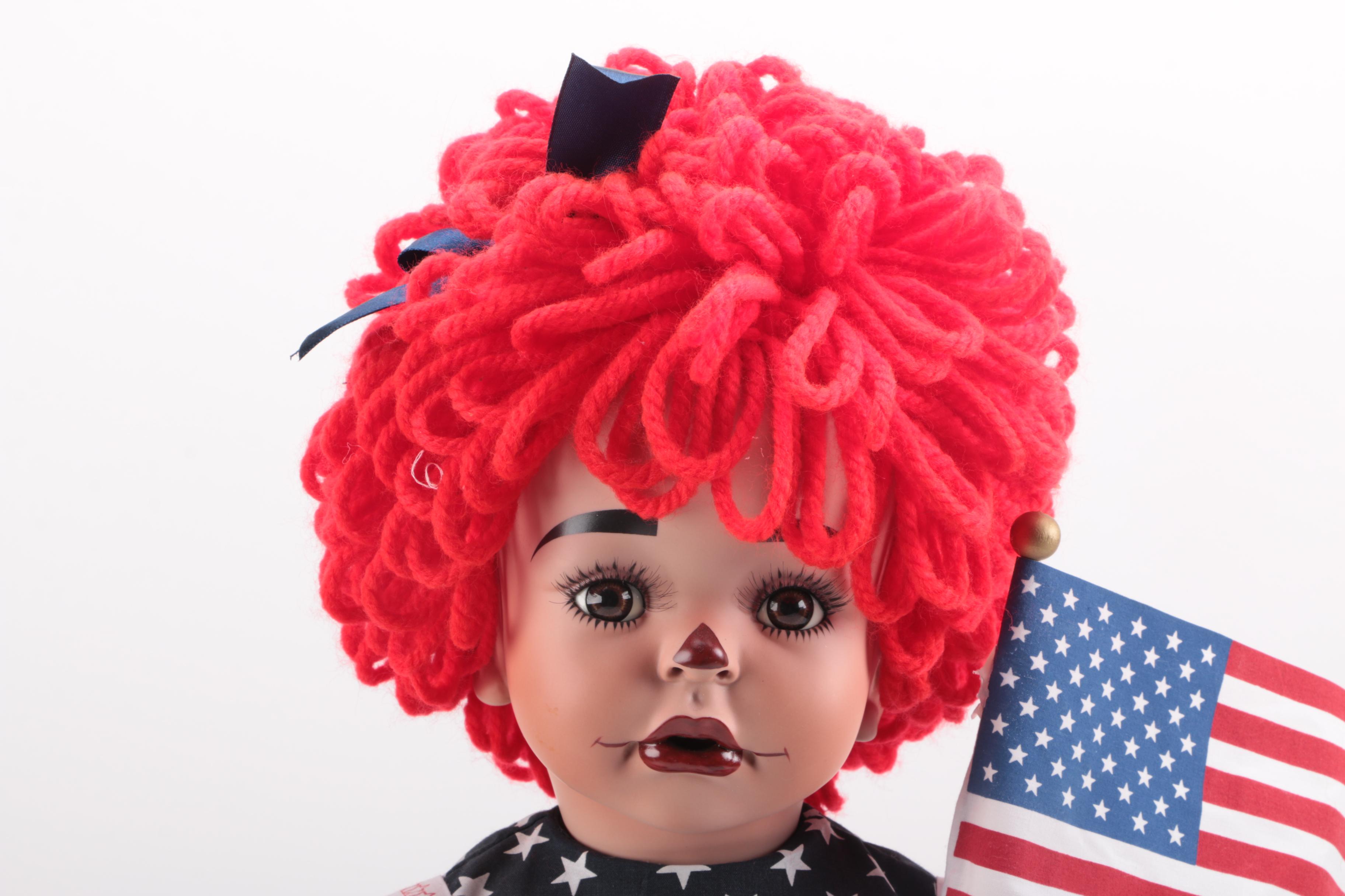 Kely Rubert Raggedy Ann Porcelain Doll