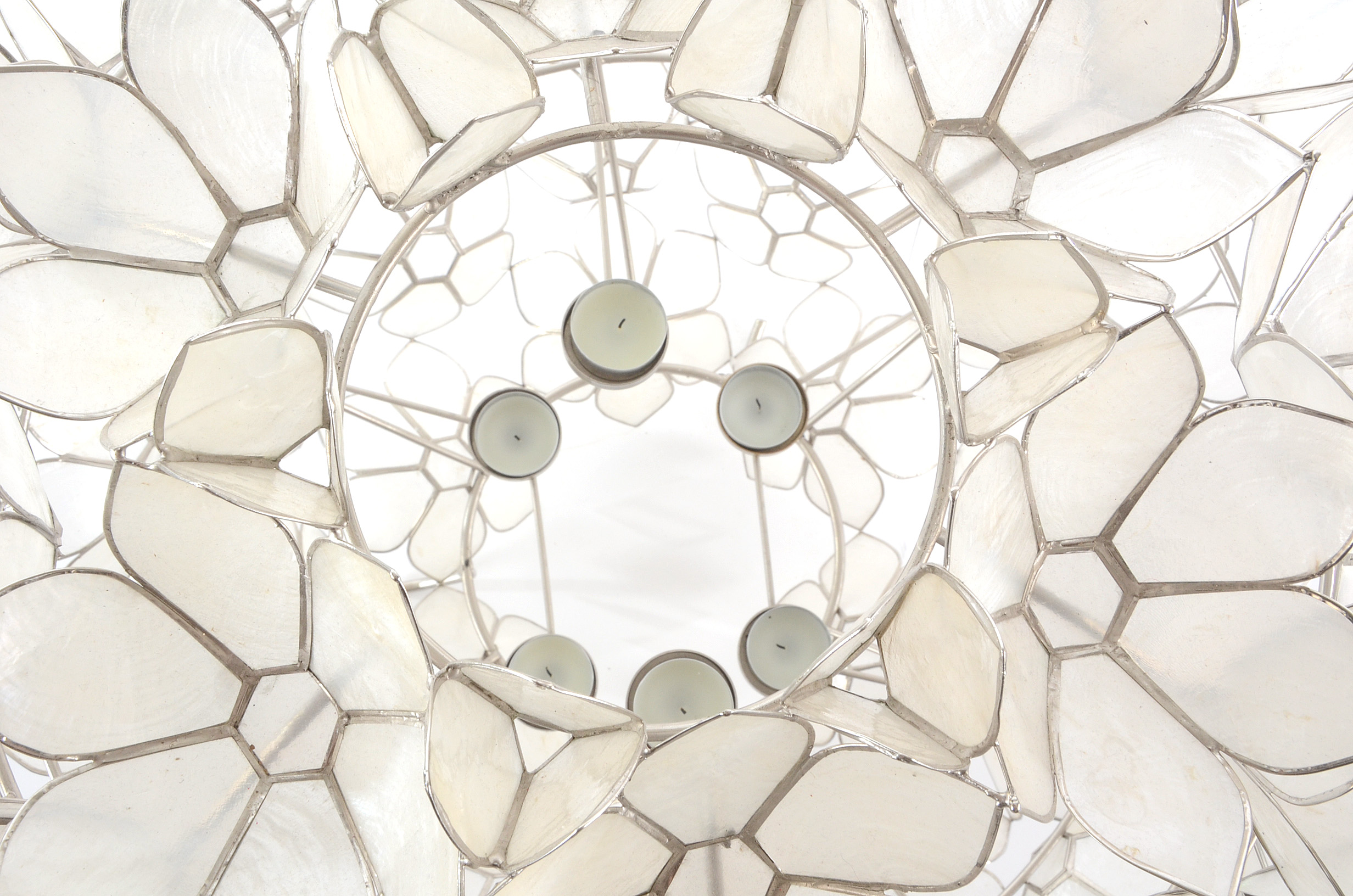 Candle-Lit Capiz Shell Floral Centerpiece