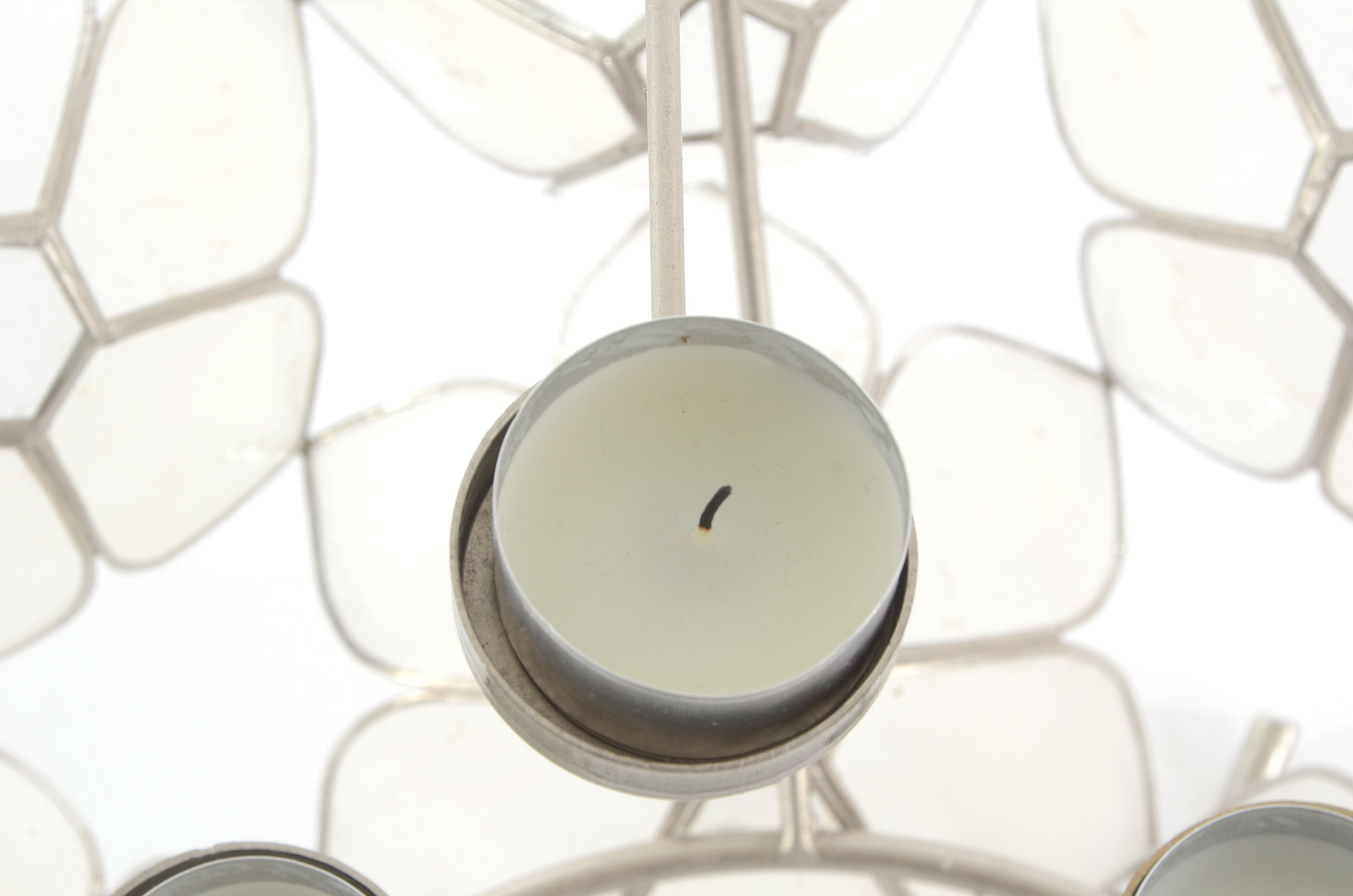 Candle-Lit Capiz Shell Floral Centerpiece