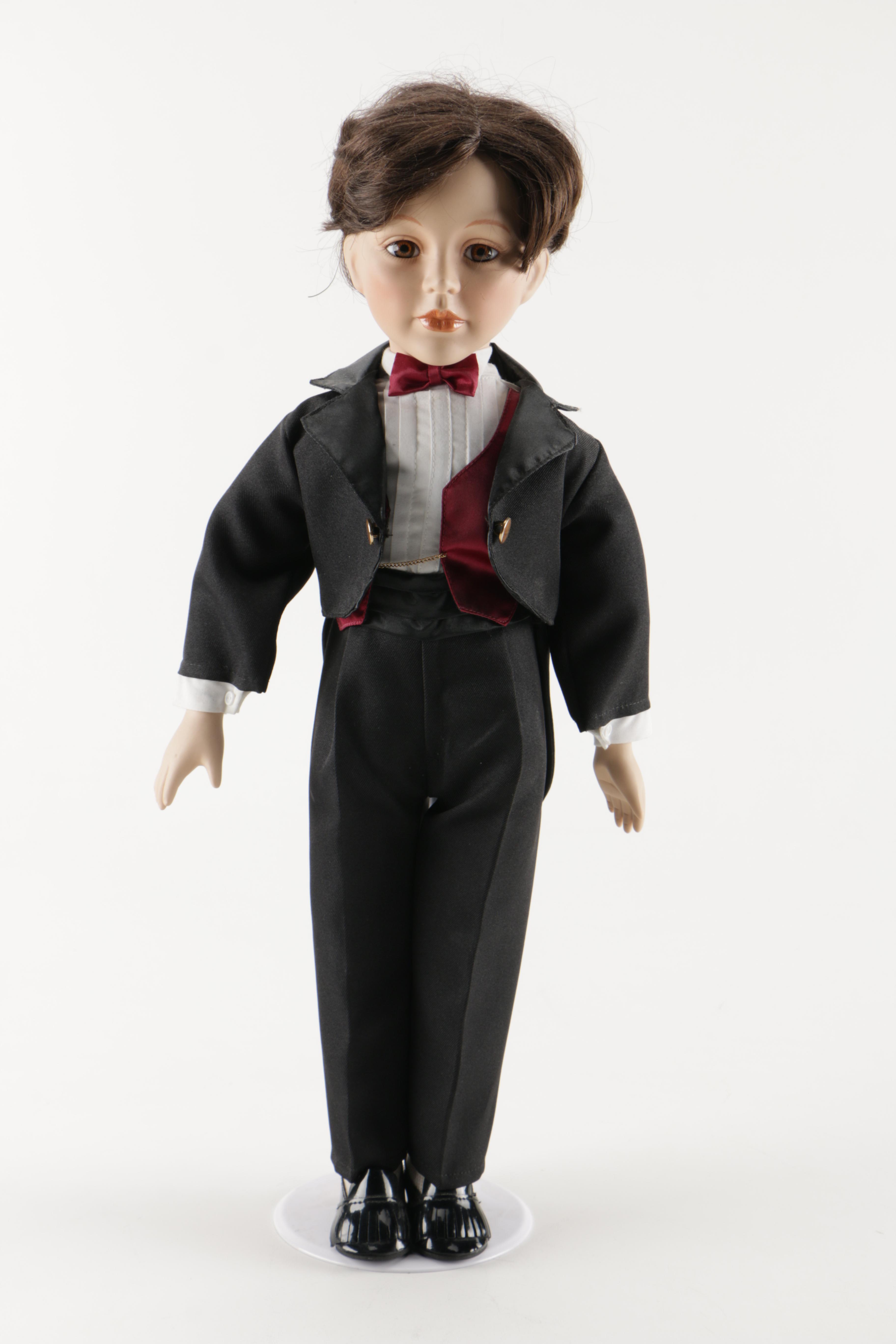 Bride and Groom Porcelain Dolls and Wedding Book