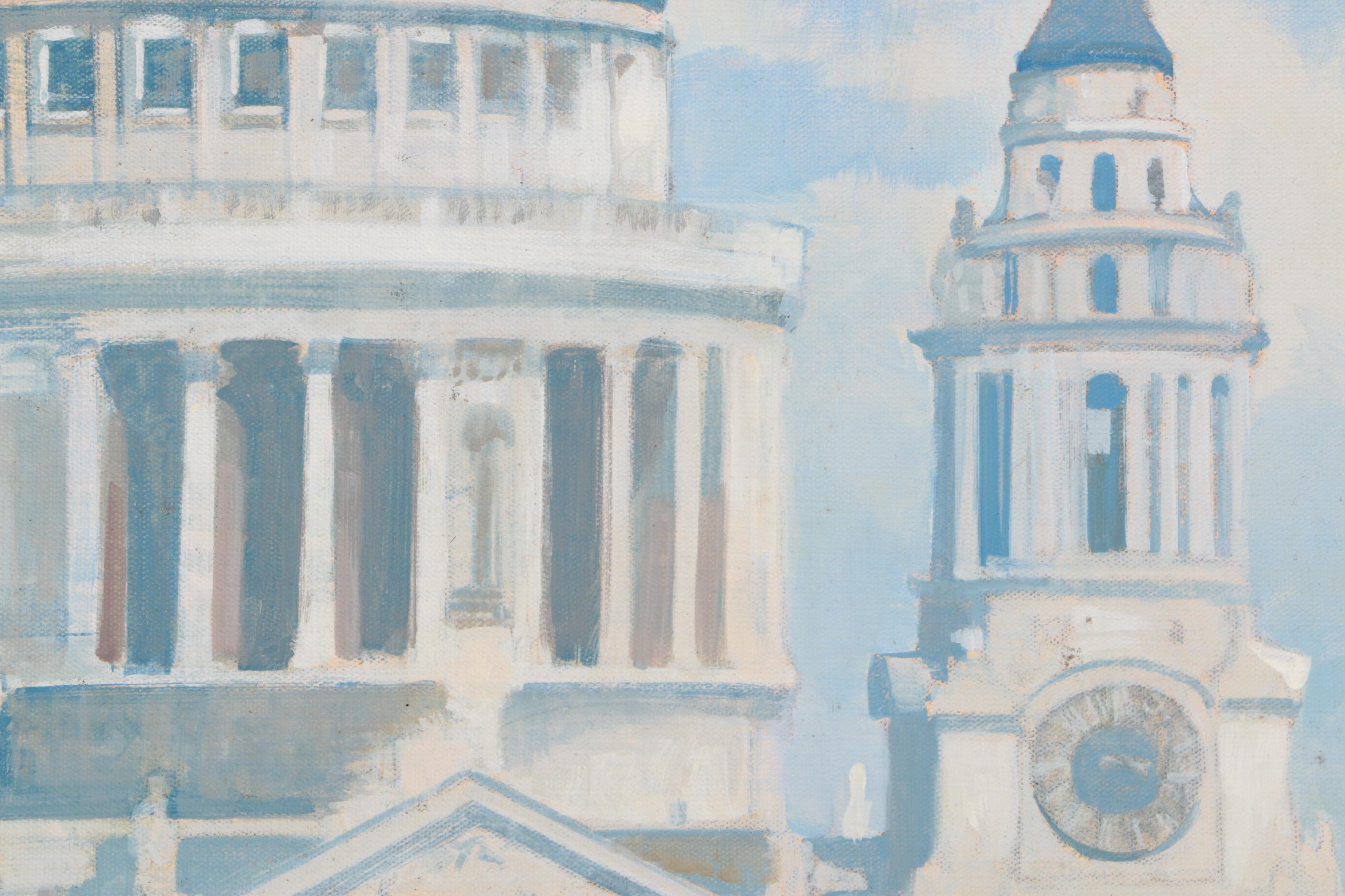 William Benecke Original Oil Painting Of Domed Building