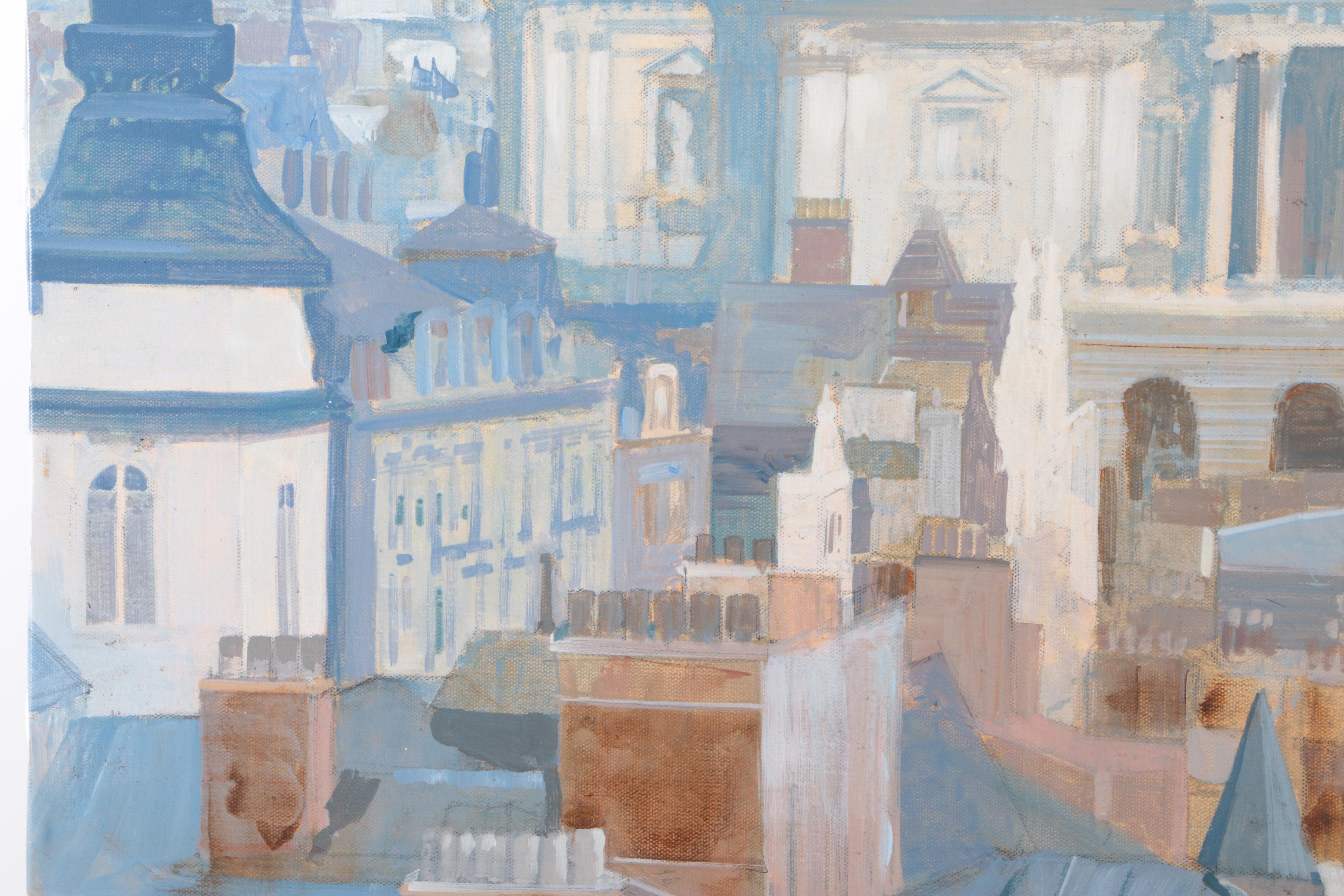 William Benecke Original Oil Painting Of Domed Building