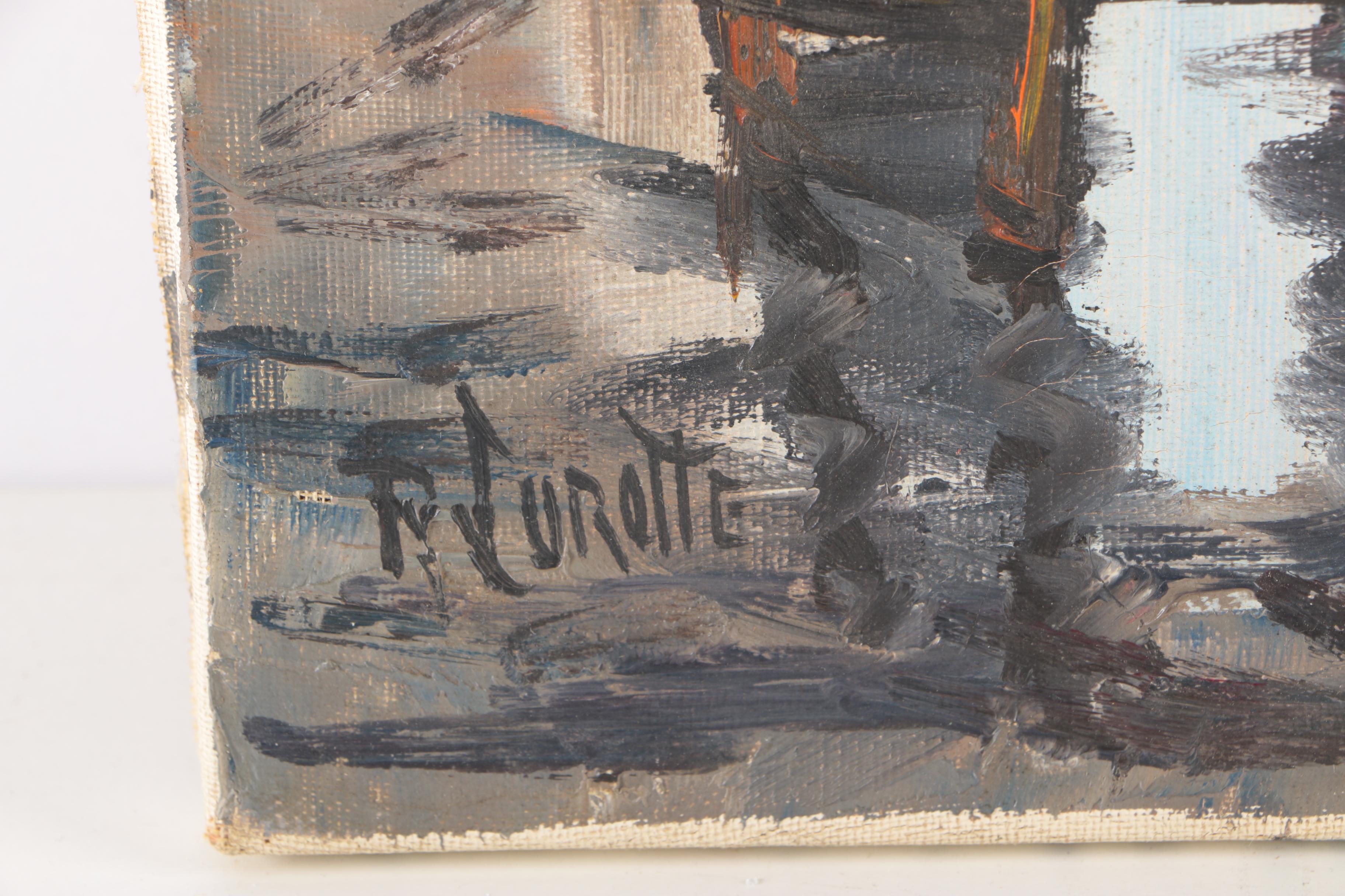 R. Lorotte Original Oil Painting Of Street Musician