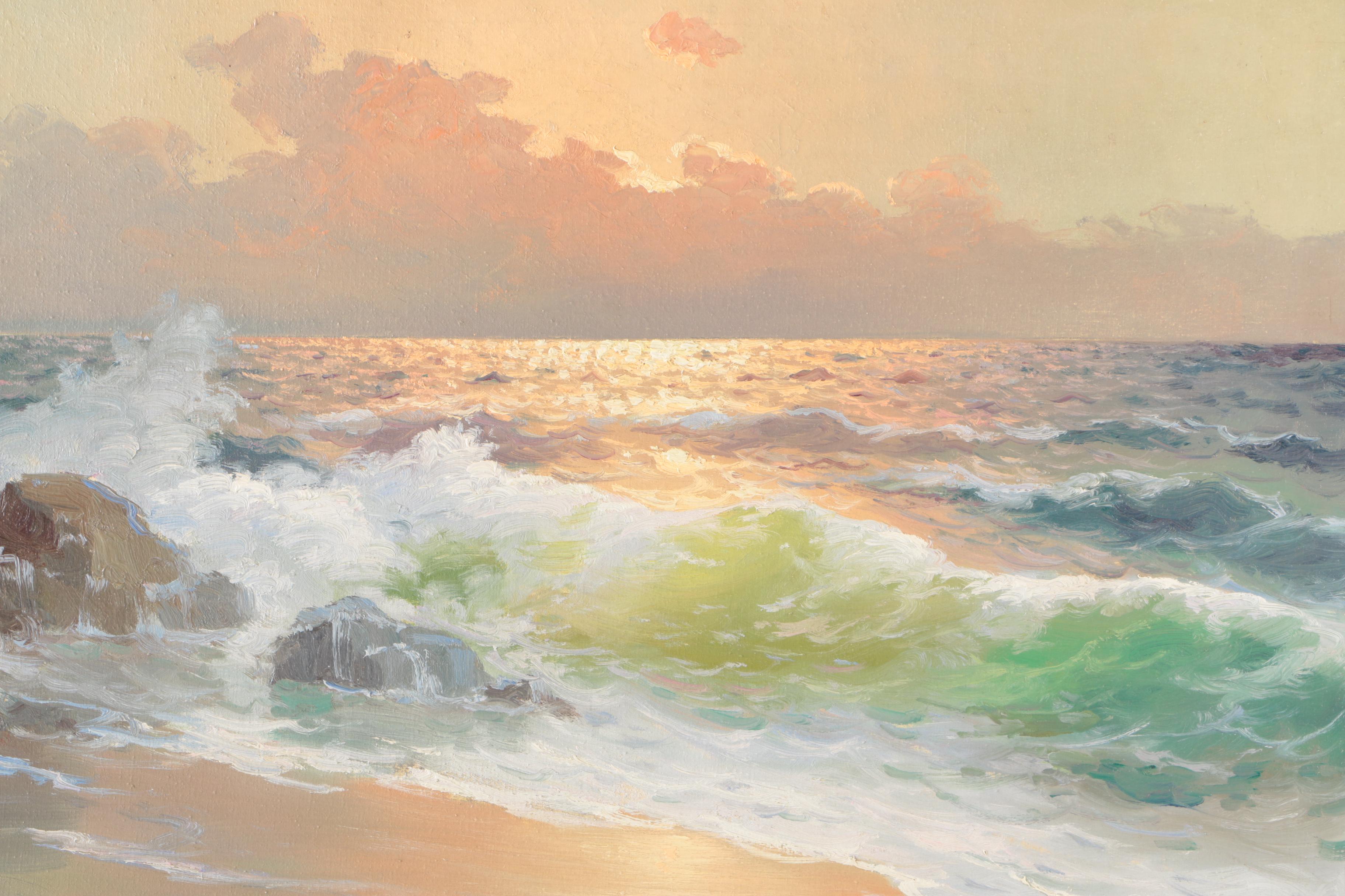 Giuseppe Rossi Oil Painting on Canvas Seascape