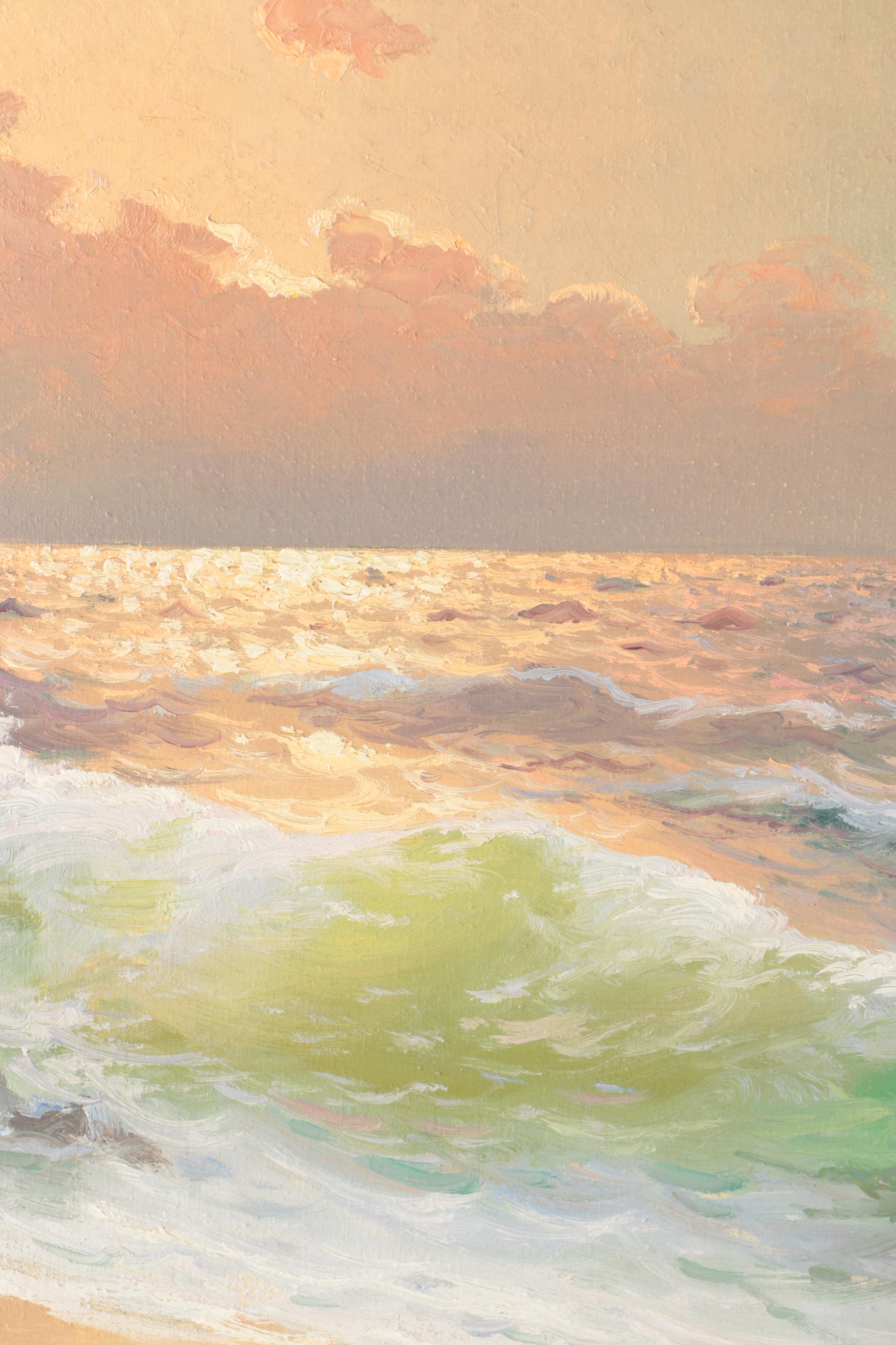 Giuseppe Rossi Oil Painting on Canvas Seascape