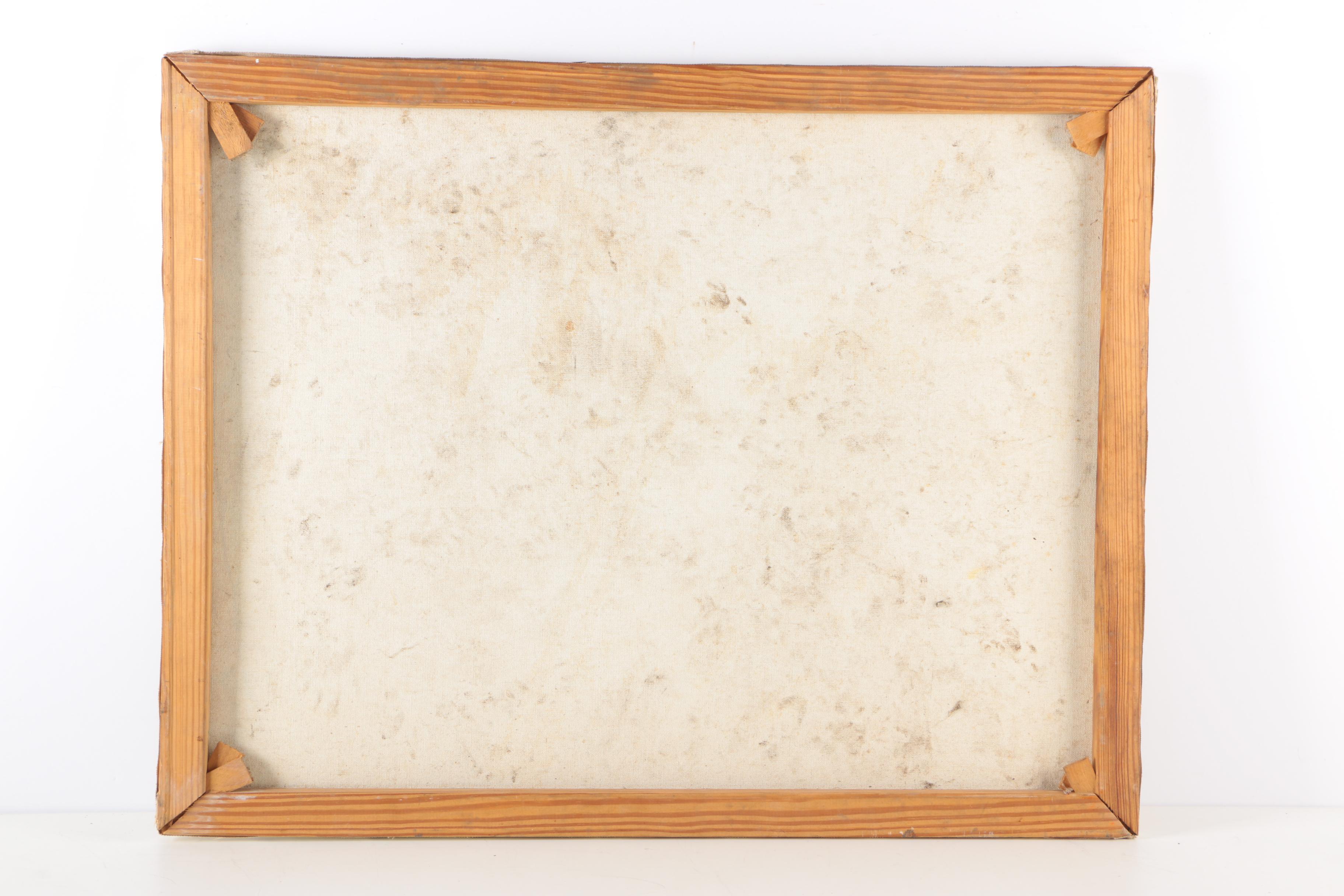 Offset Lithograph Of Mallard In Abstract Landscape