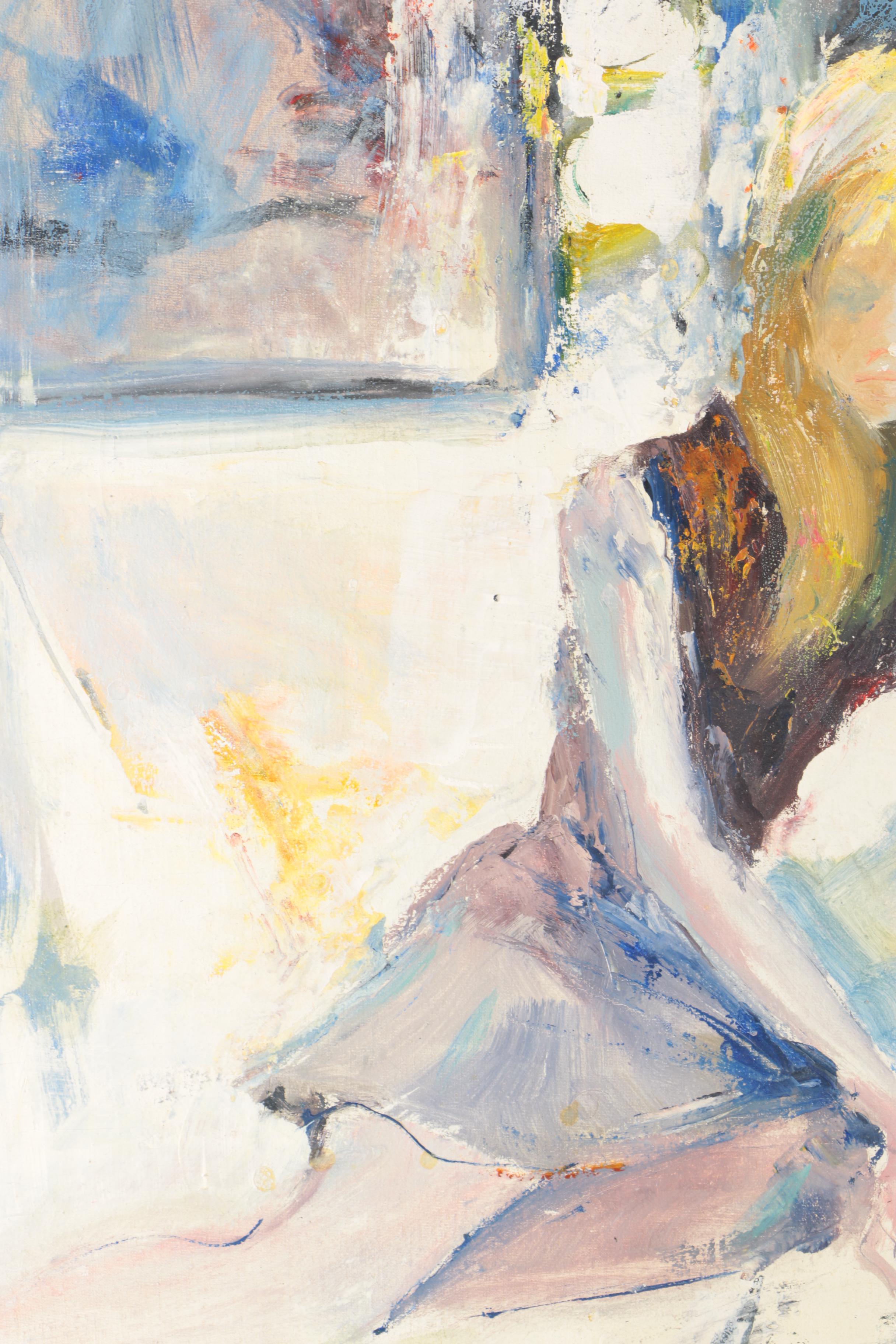 Impressionist Oil on Canvas Portrait of a Girl Signed Bongera