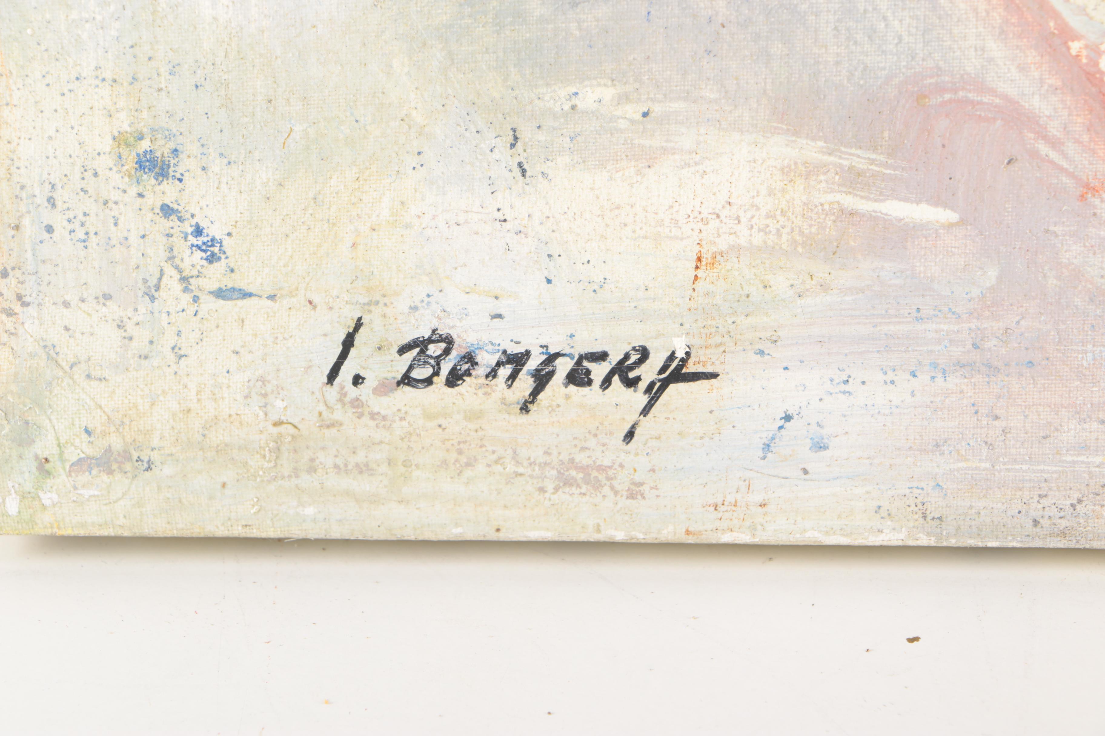 Impressionist Oil on Canvas Portrait of a Girl Signed Bongera