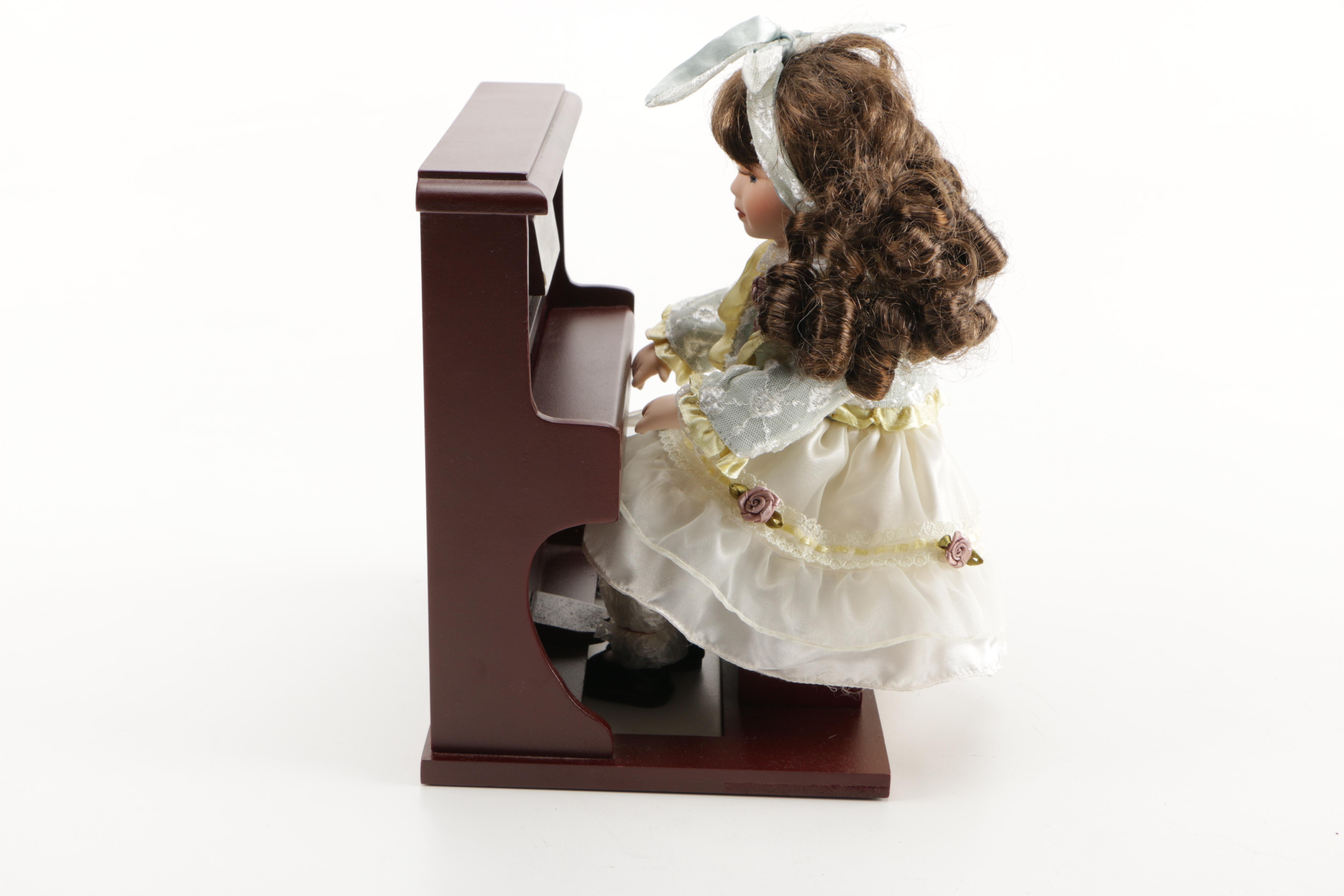 Porcelain Doll Playing Piano