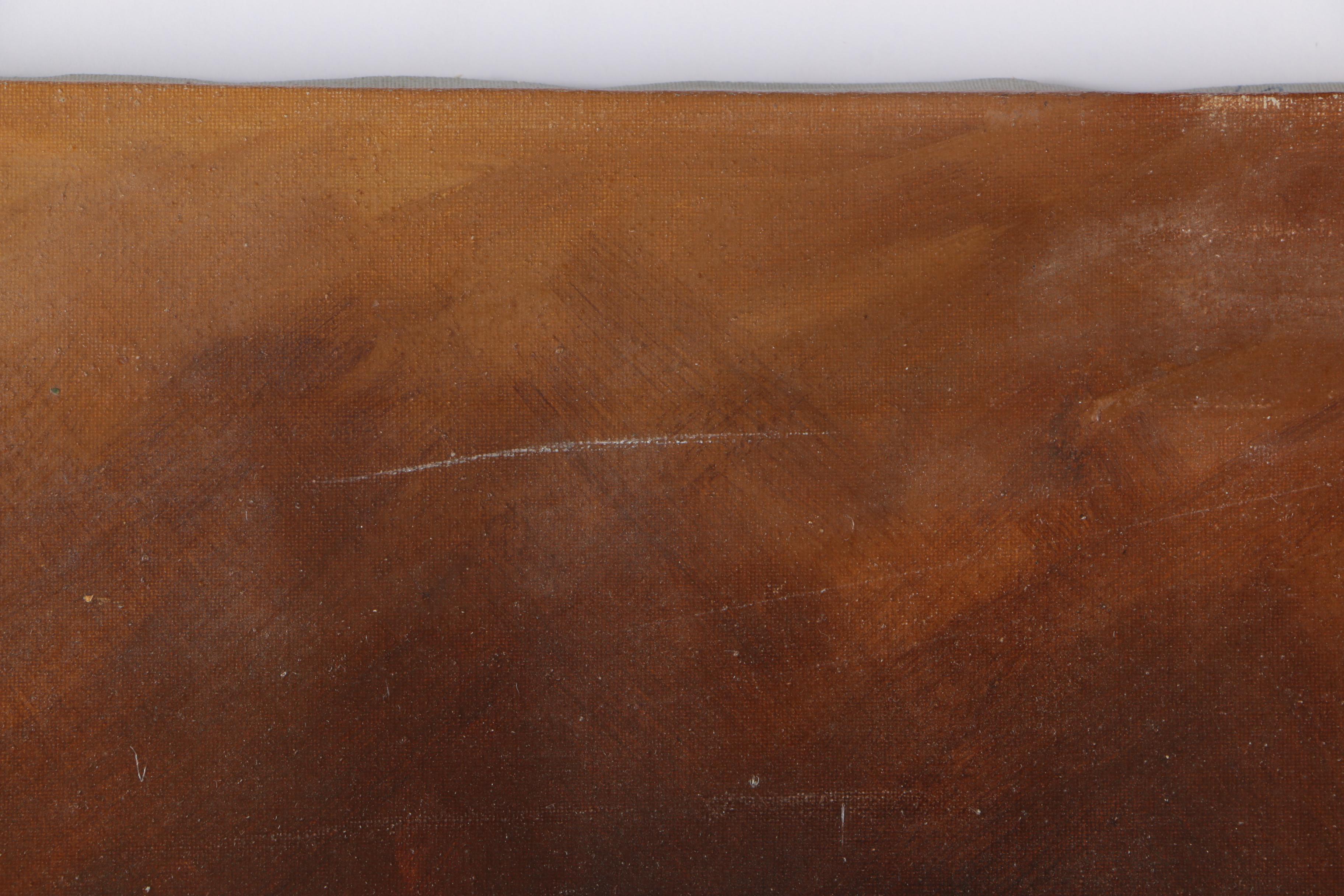 Cecconi "Boy with Candle' Oil Painting on Canvas