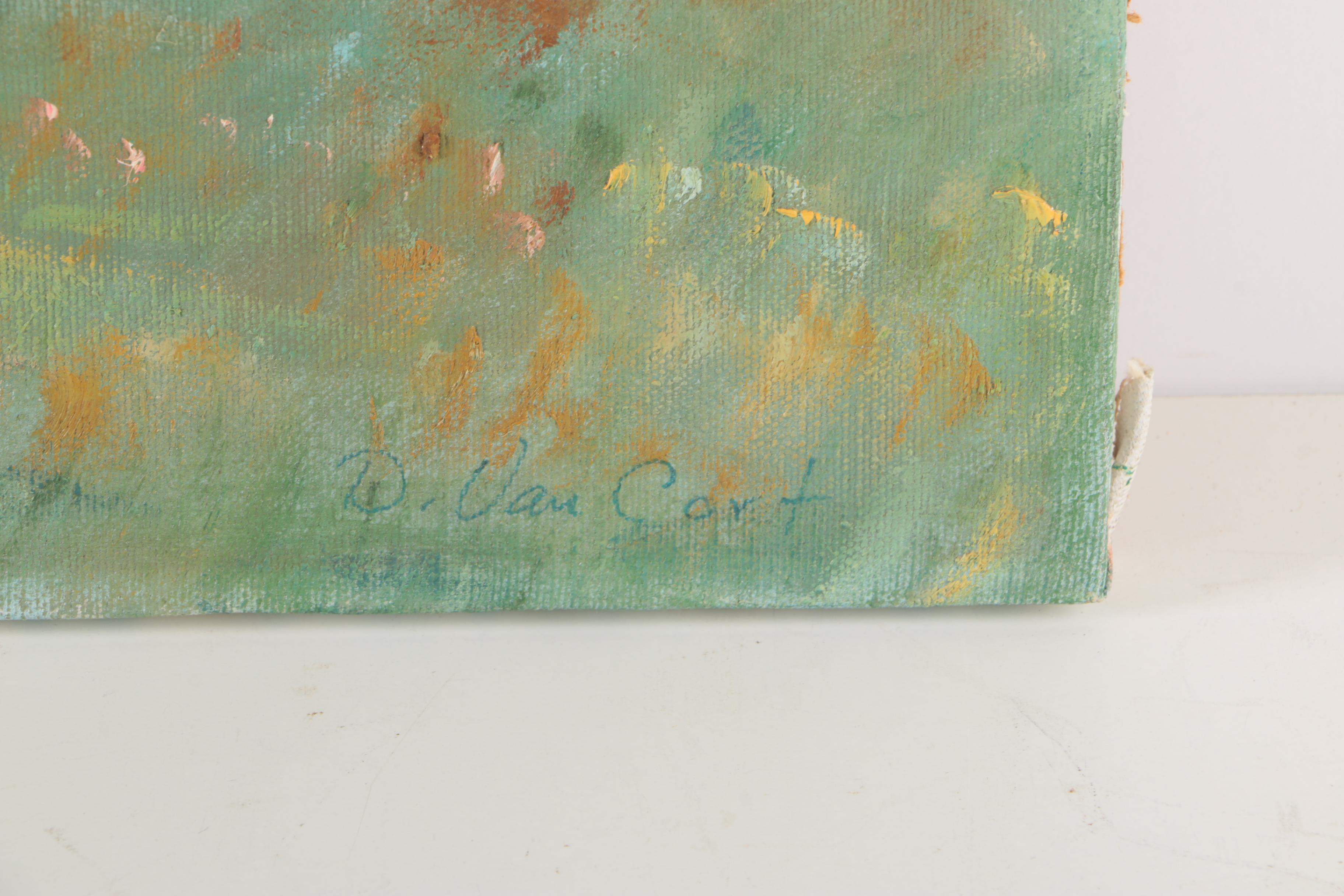 D. Van Cort "Figure in Field" Original Oil Painting on Canvas