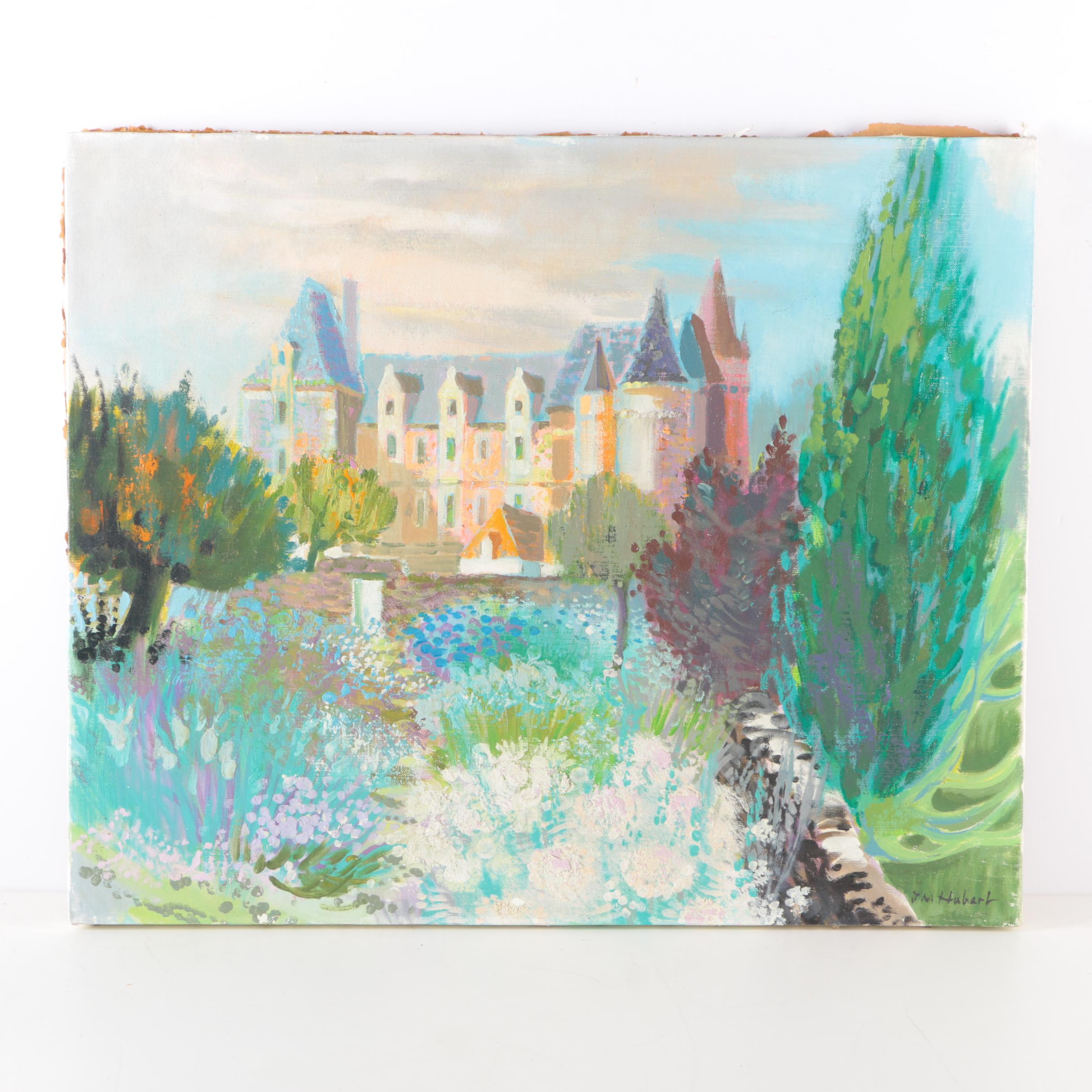 JM Hubard Acrylic on Canvas Landscape Painting