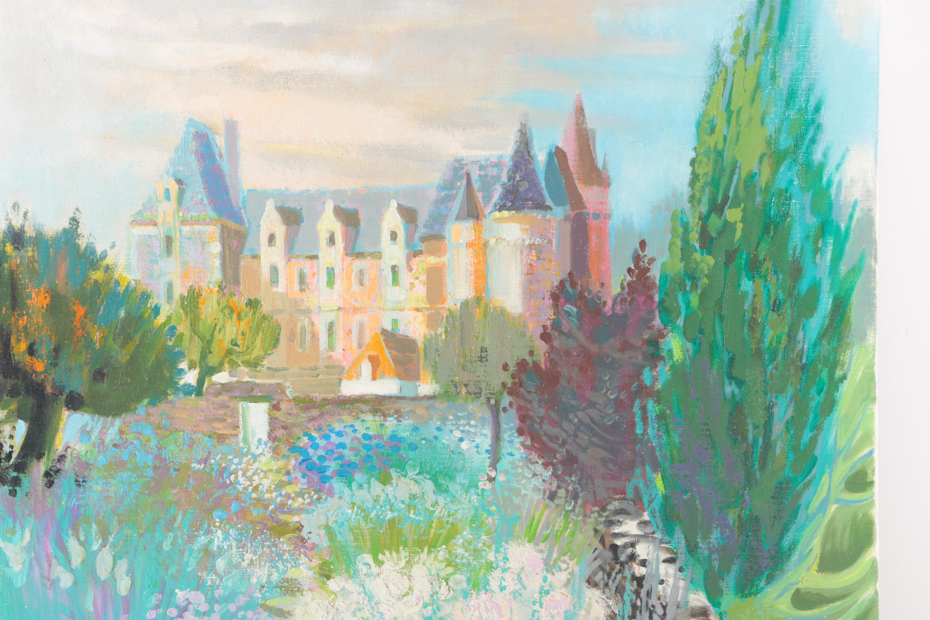 JM Hubard Acrylic on Canvas Landscape Painting