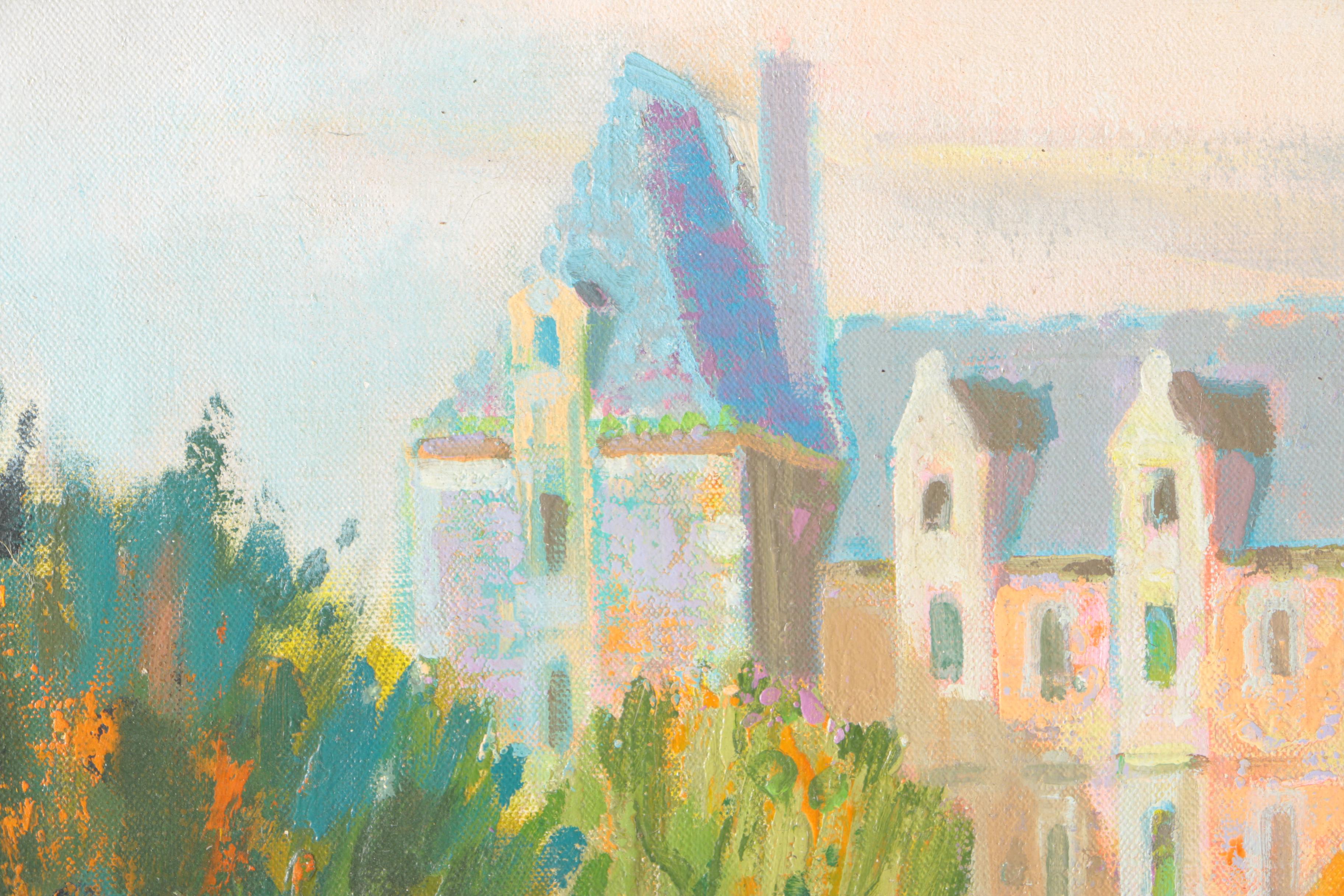 JM Hubard Acrylic on Canvas Landscape Painting