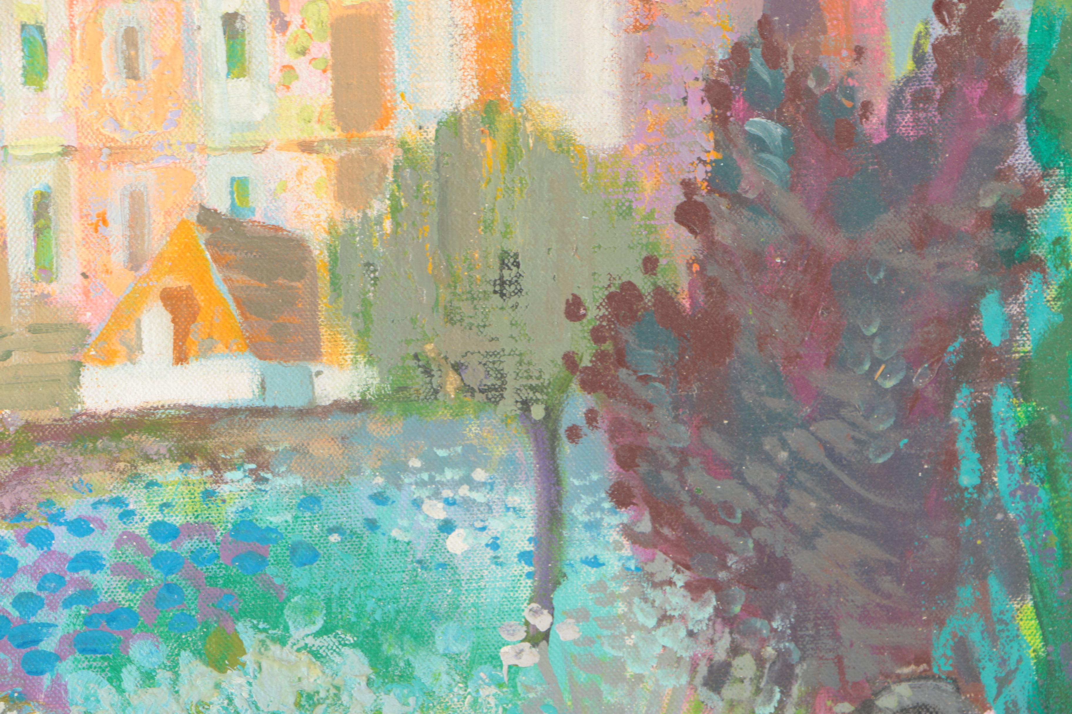 JM Hubard Acrylic on Canvas Landscape Painting