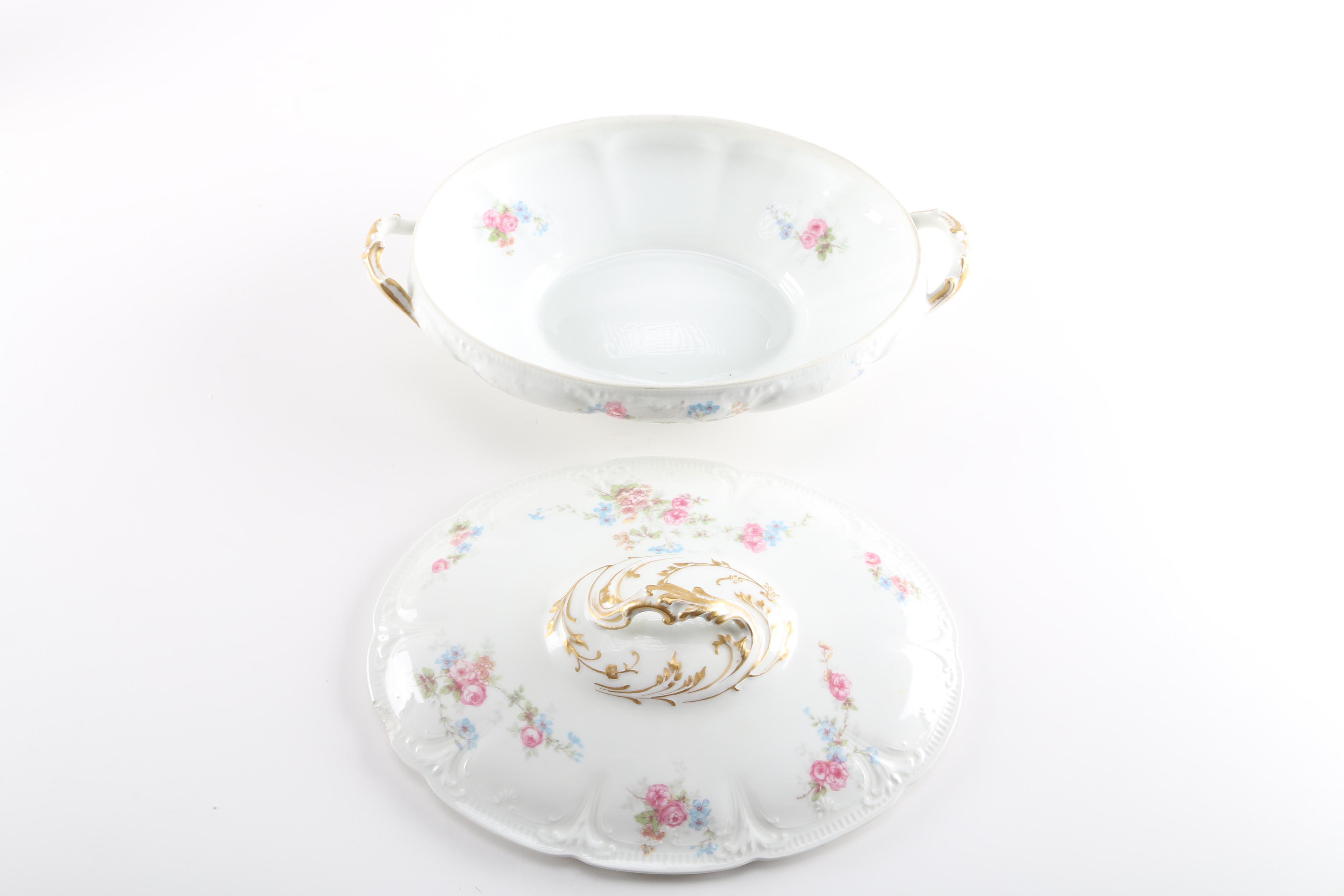 Antique Charles Field Haviland Porcelain Covered Vegetable Dish