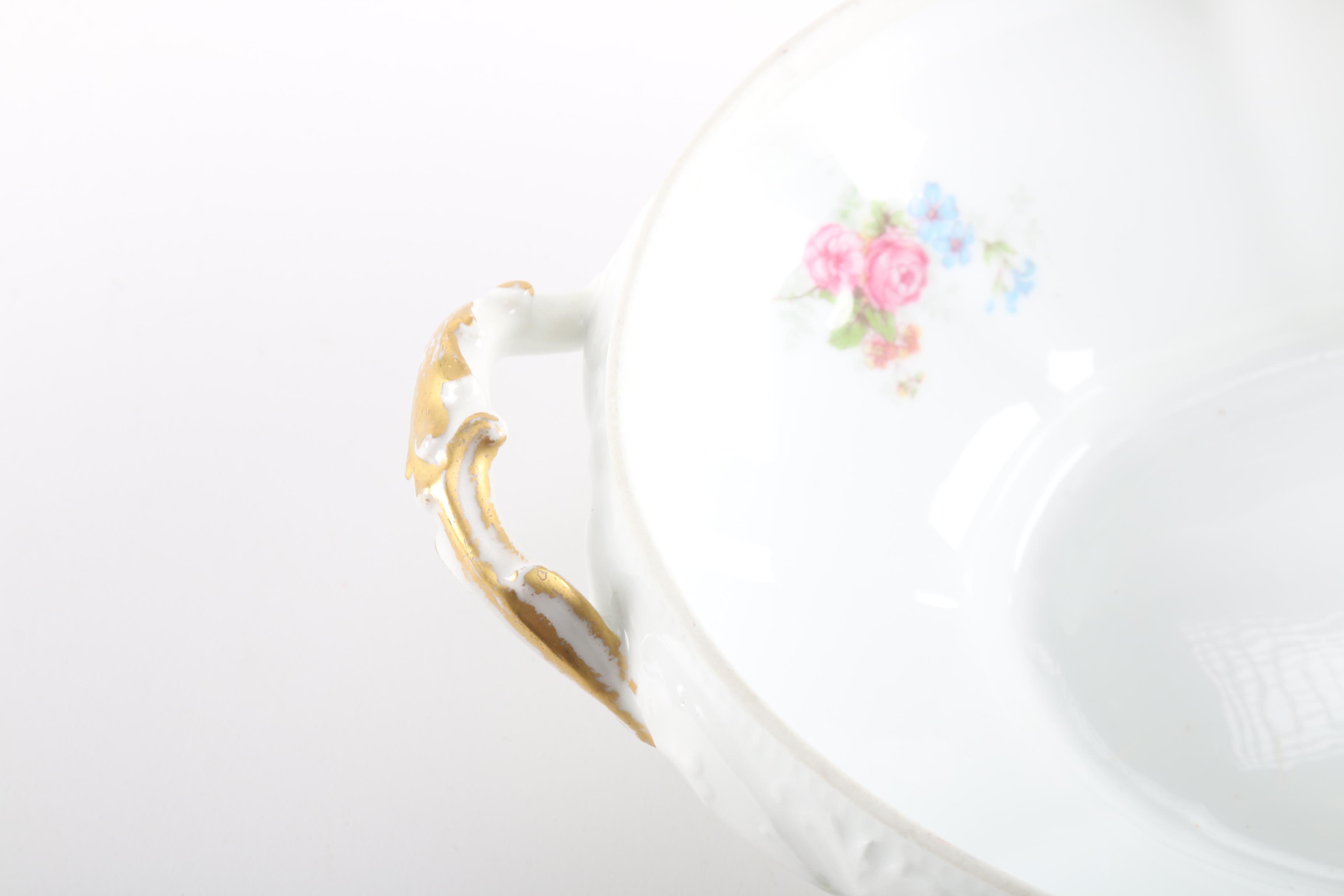 Antique Charles Field Haviland Porcelain Covered Vegetable Dish