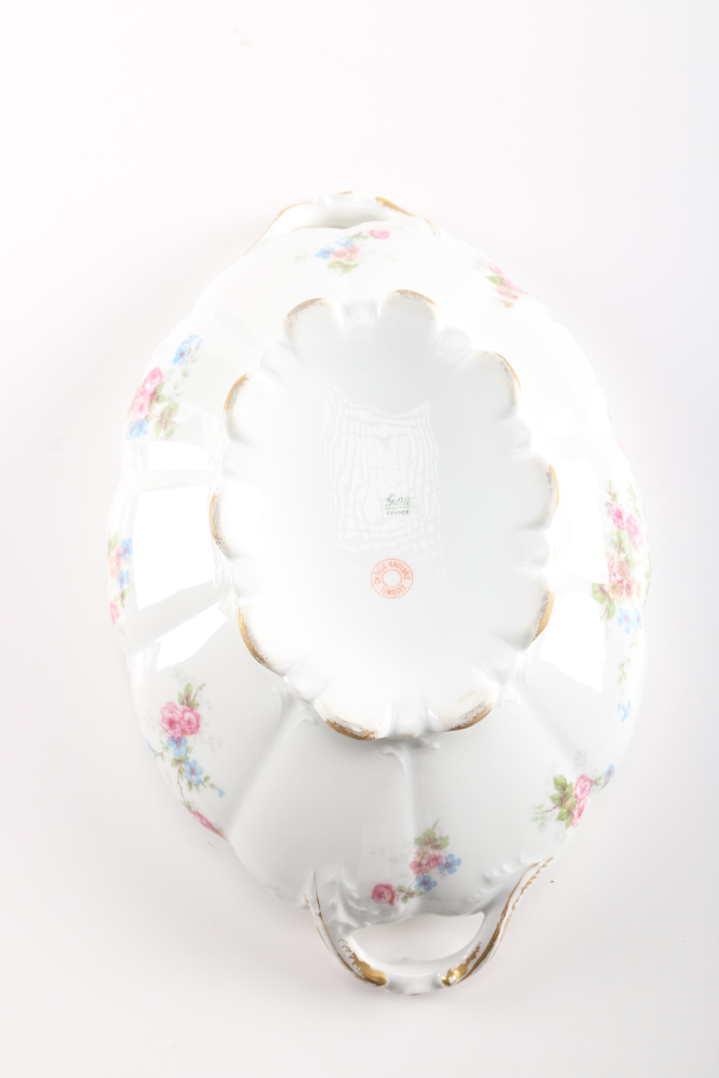 Antique Charles Field Haviland Porcelain Covered Vegetable Dish