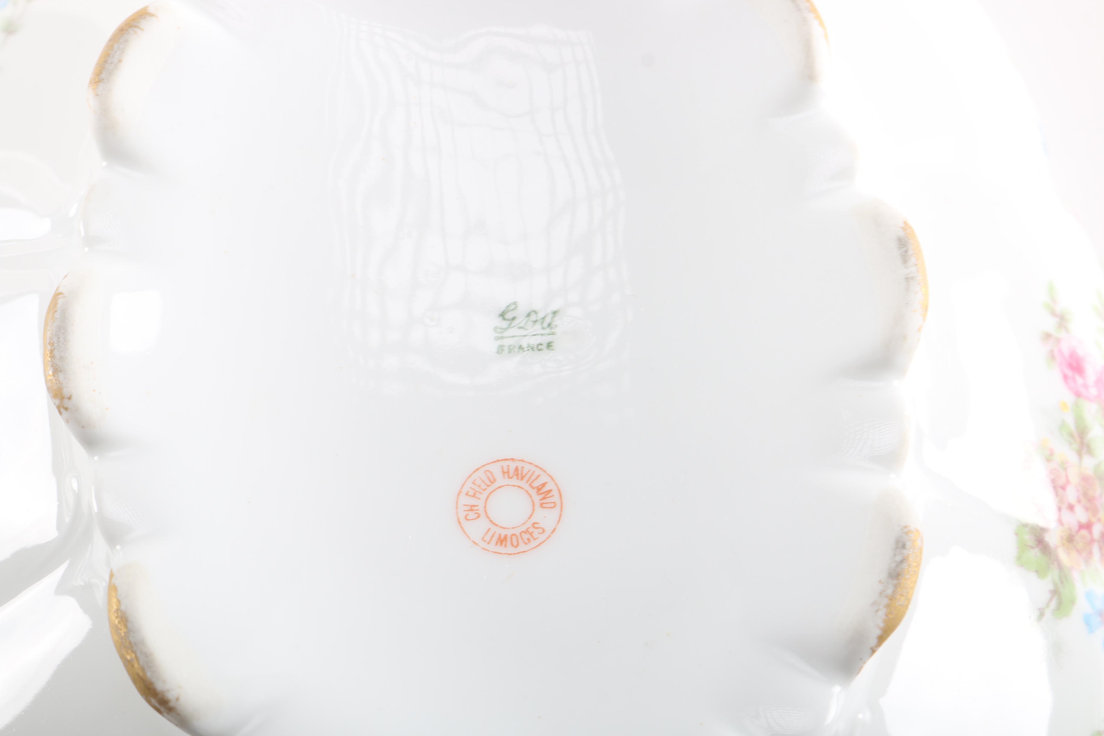 Antique Charles Field Haviland Porcelain Covered Vegetable Dish