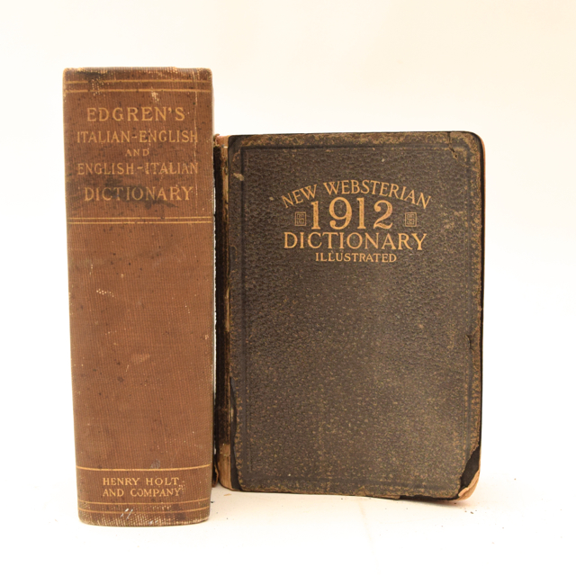 Antique New Websterian Dictionary and Edgren's Italian-English Dictionary