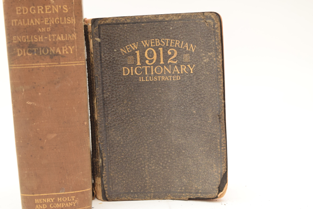 Antique New Websterian Dictionary and Edgren's Italian-English Dictionary