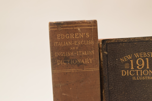 Antique New Websterian Dictionary and Edgren's Italian-English Dictionary
