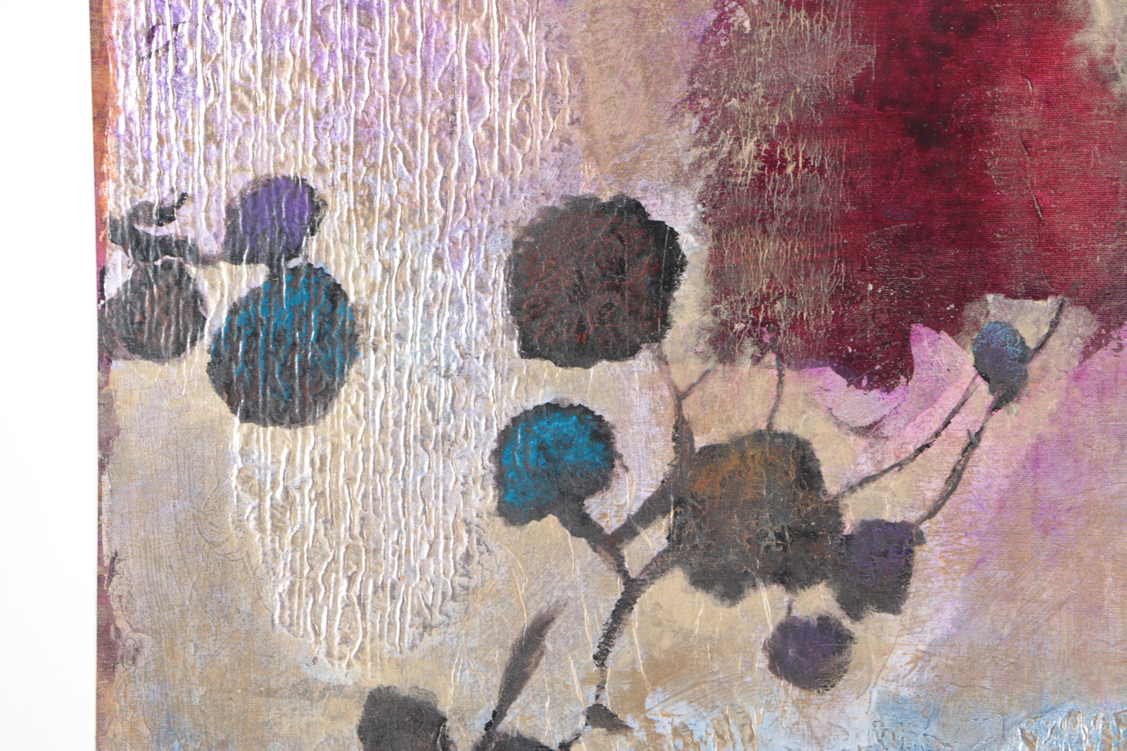 Hollack "Night Fall IV" Mixed Media Painting