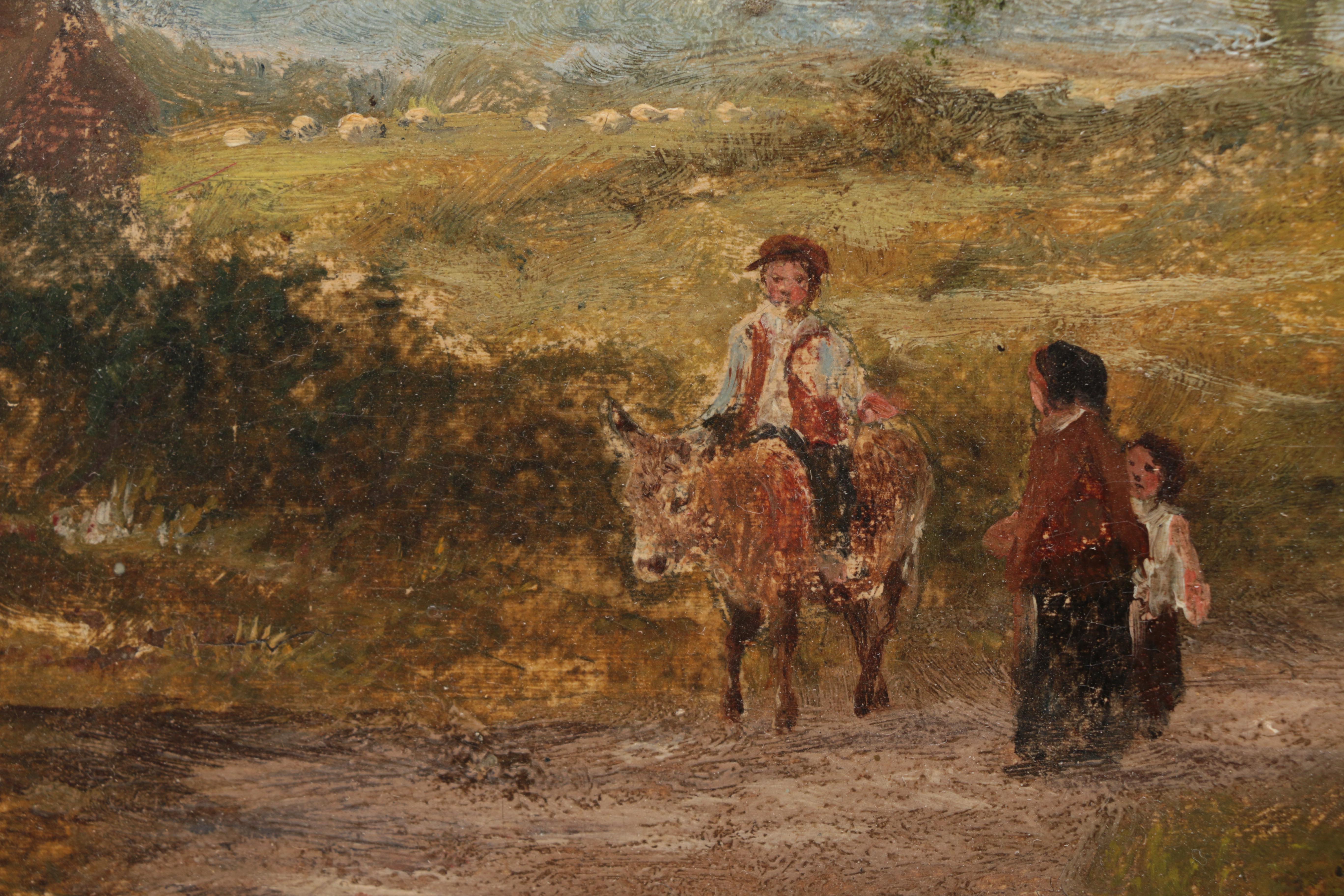 Charles Greville Morris Oil Painting on Canvas Figural Landscape