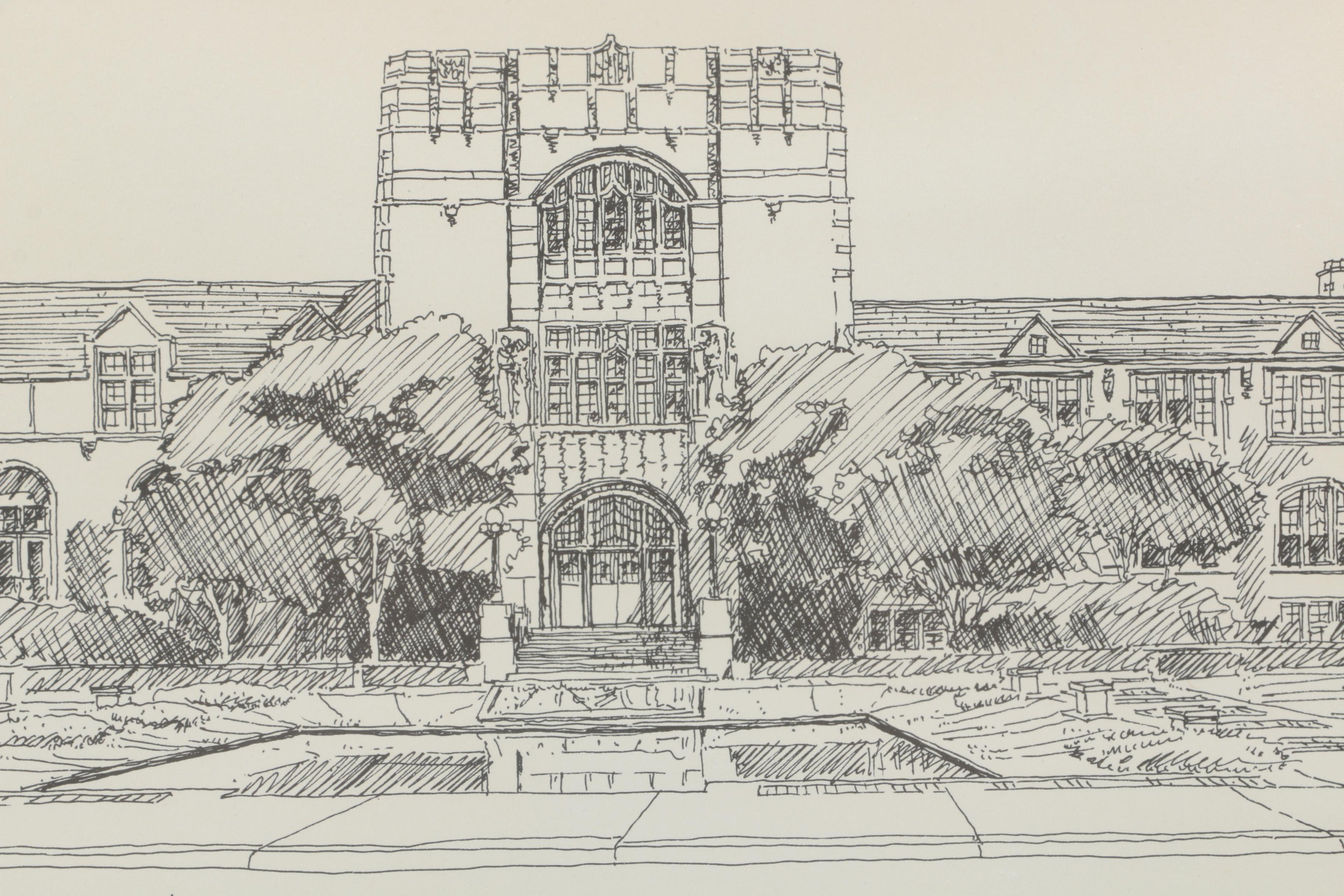 Singh Limited Edition Lithograph "Union Building, Purdue University Lafayette, Indiana"