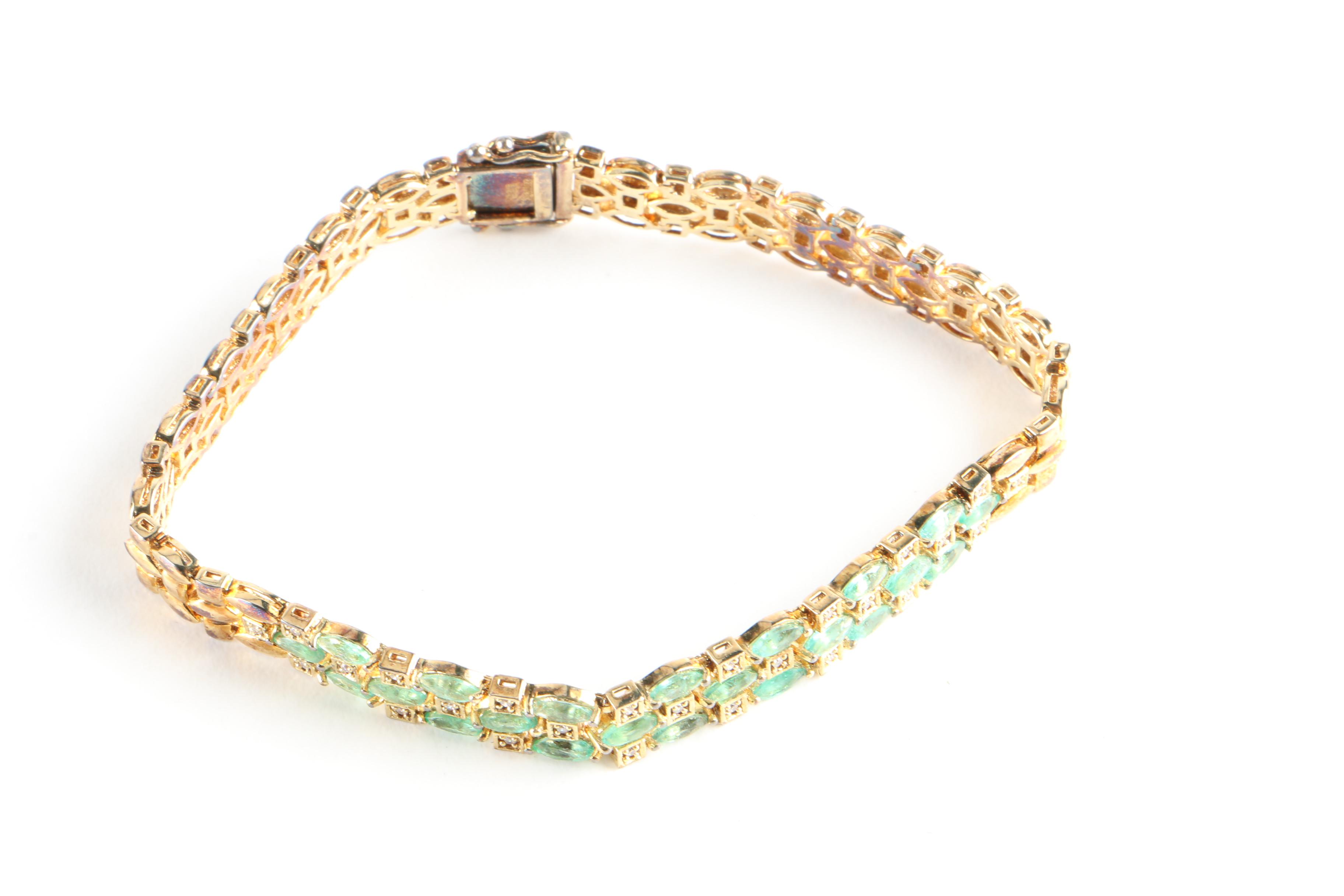 Sterling Silver and Emerald Jewelry