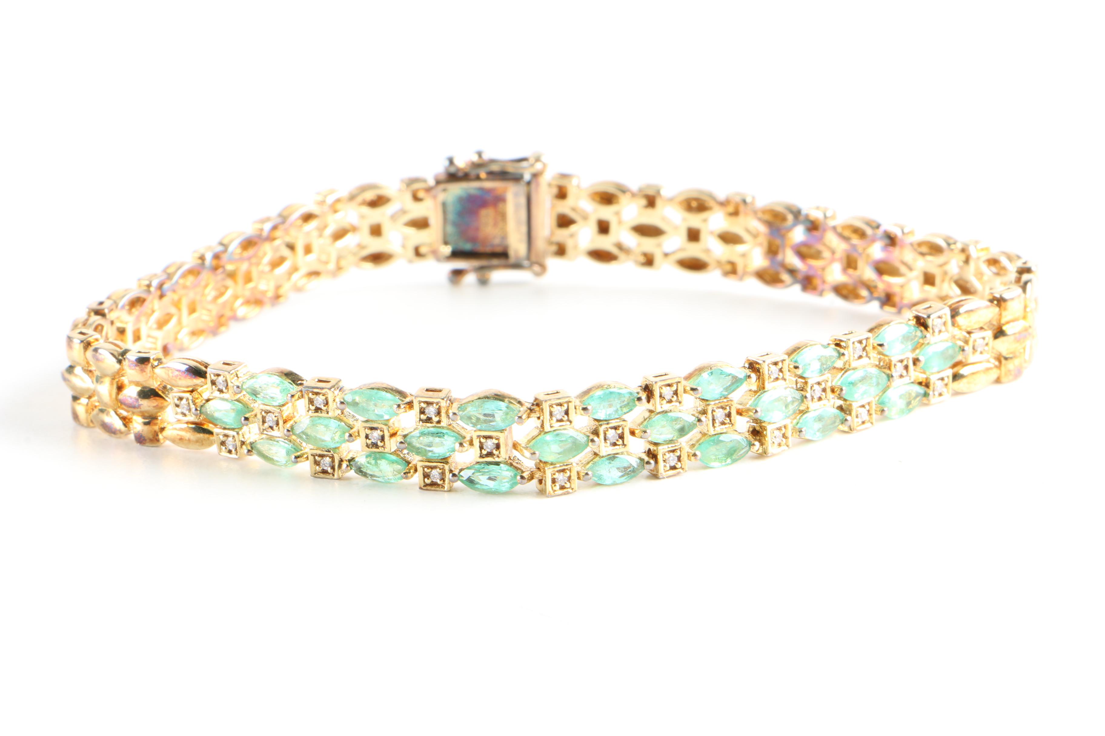 Sterling Silver and Emerald Jewelry