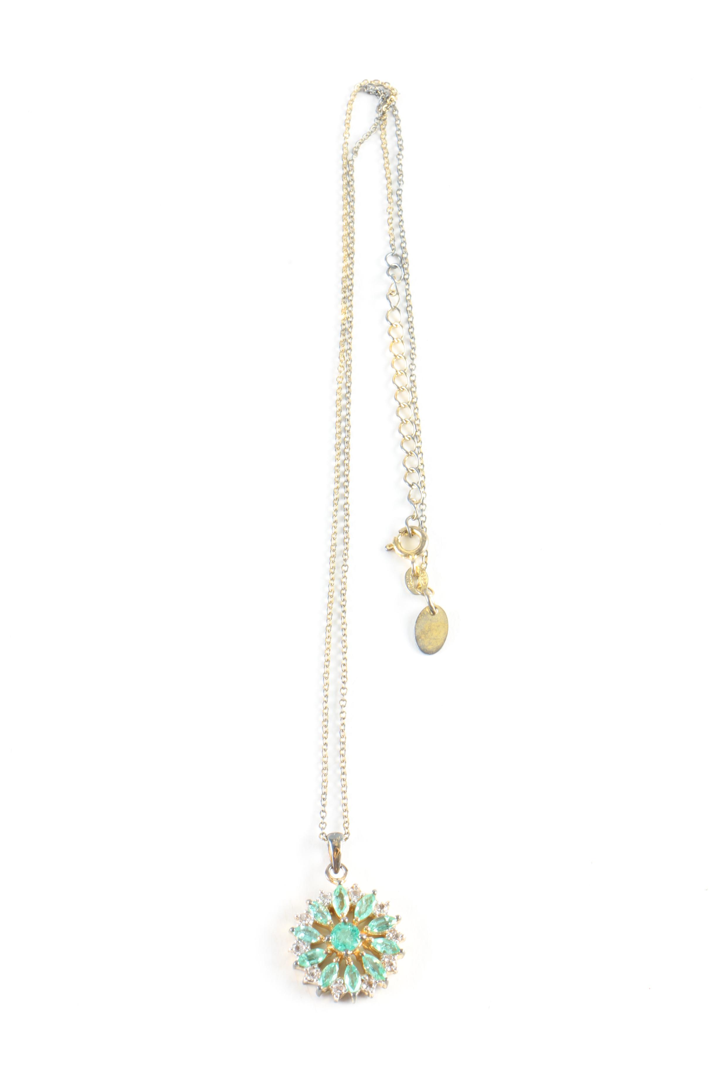 Sterling Silver and Emerald Jewelry