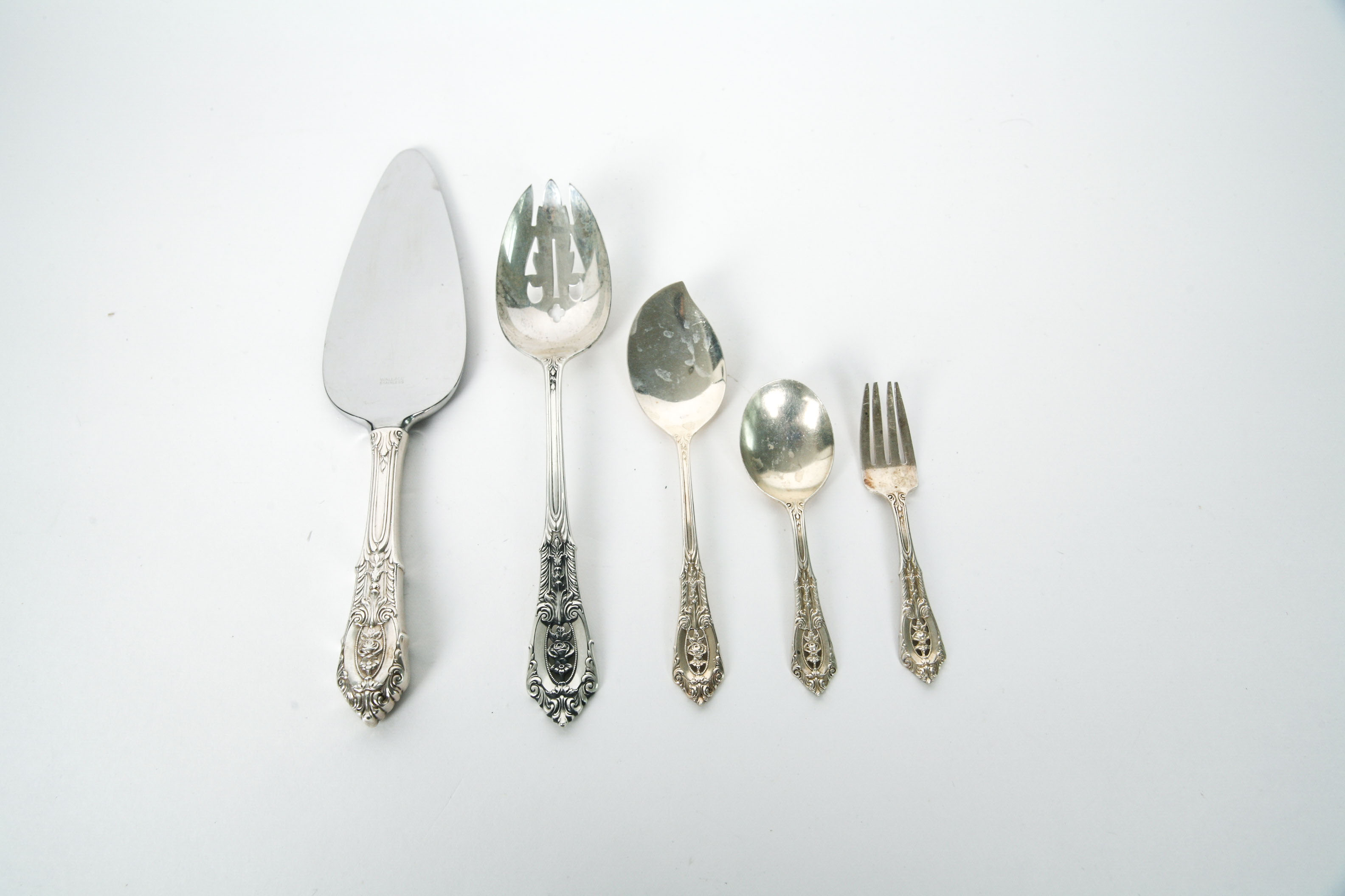 Set of Wallace Sterling Silver Flatware in "Rose Point" and More