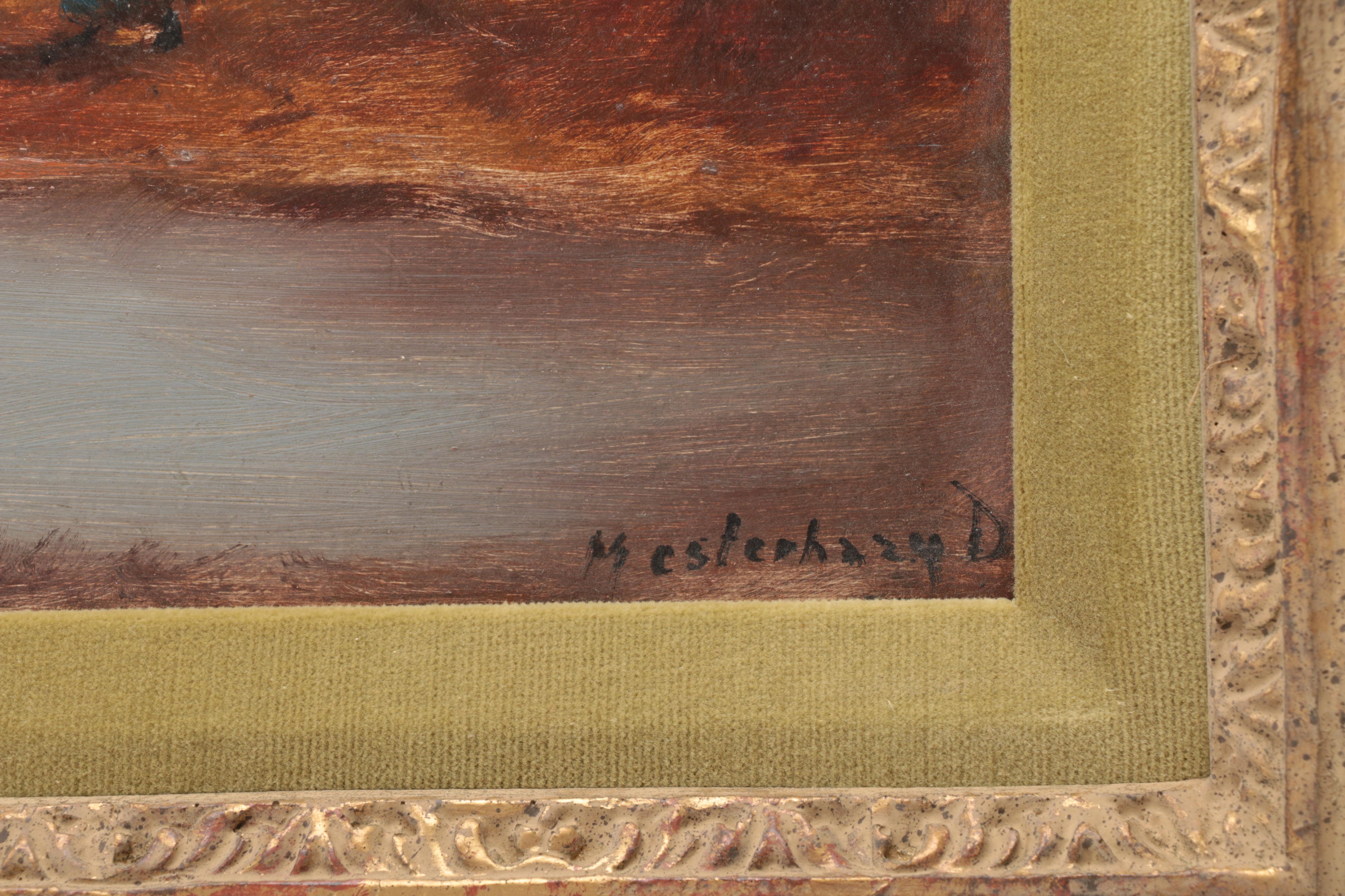 Kalman Mesterhazy Oil Painting on Board Wooded Landscape